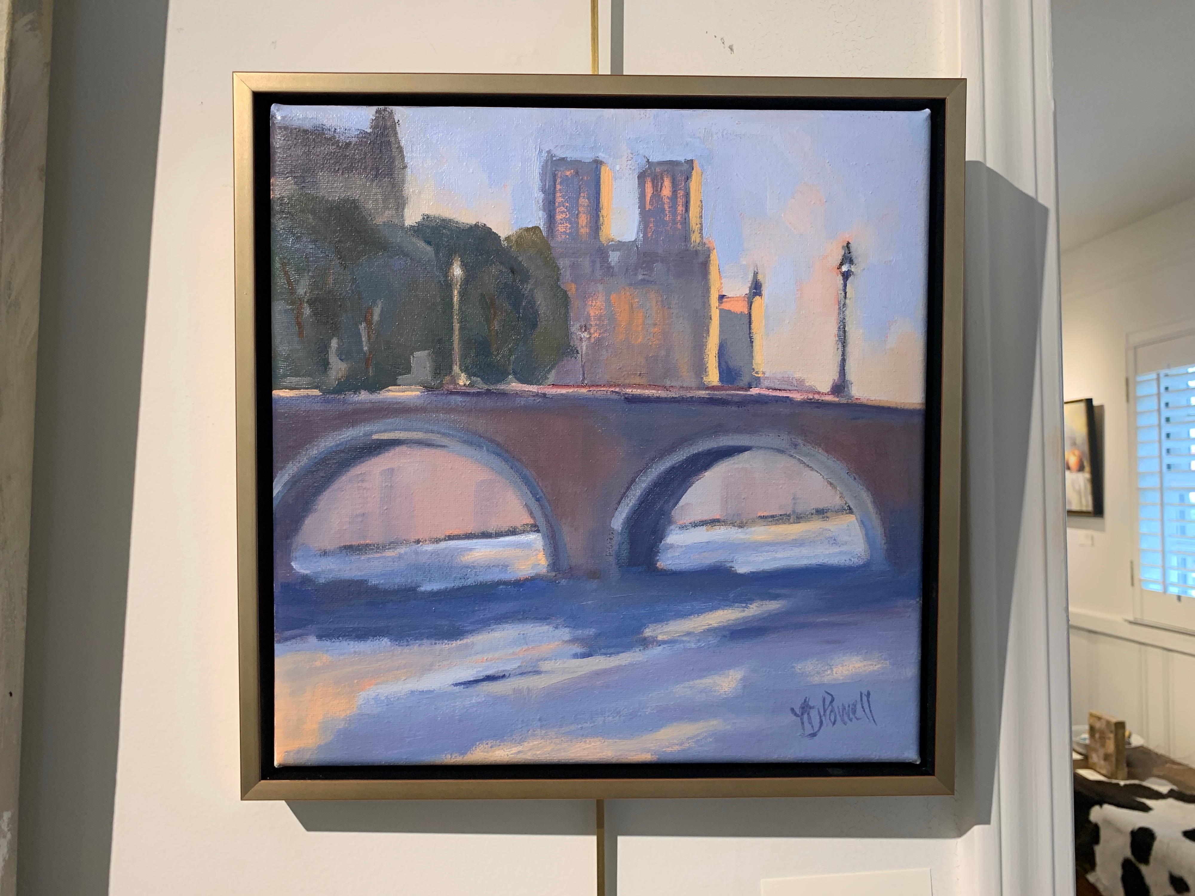 Notre Dame, West Facade by Lesley Powell Petite Parisian Impressionist Painting 4