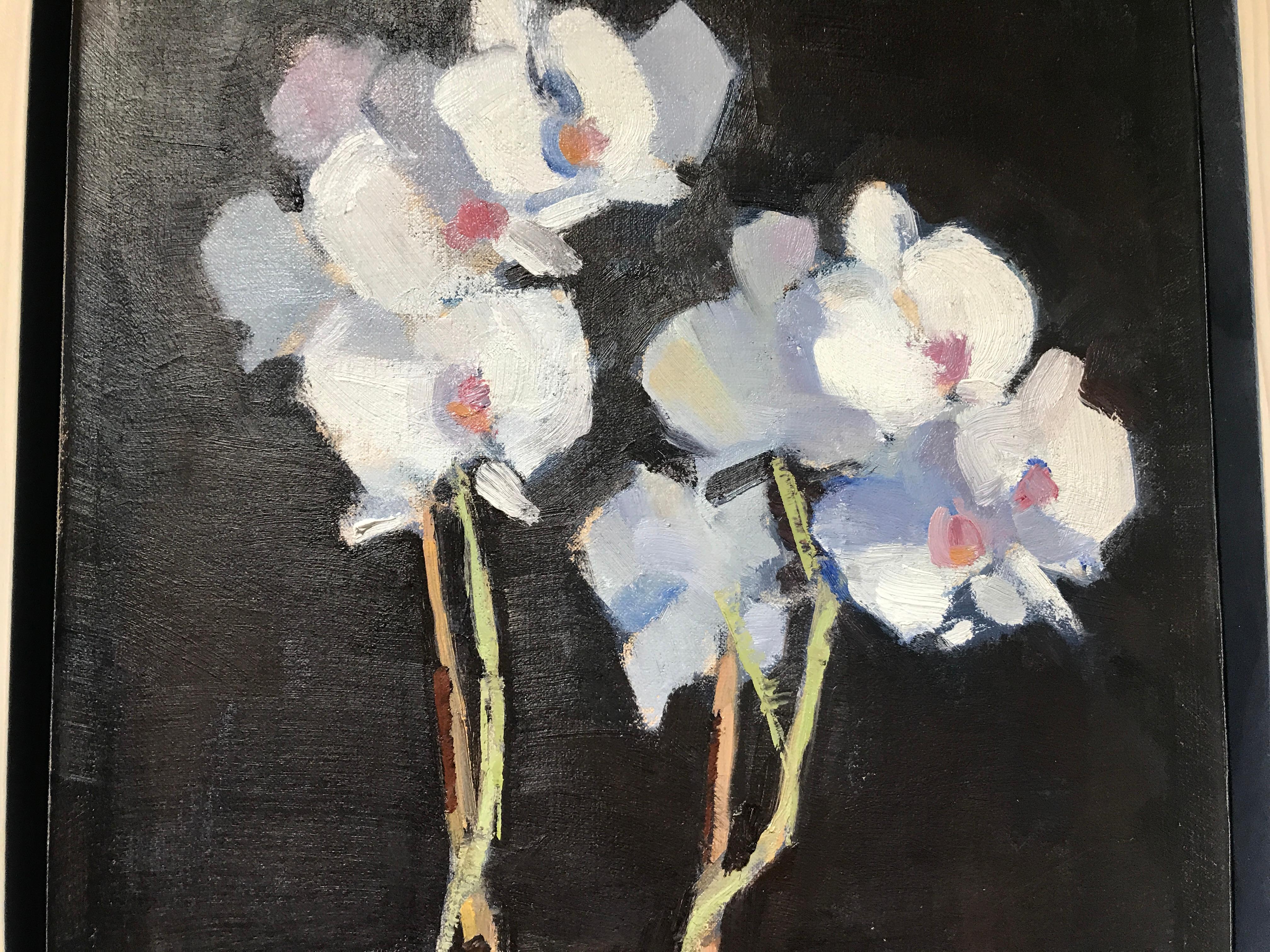 Out of the Darkness, Lesley Powell Framed 2018 Oil on Linen Floral Painting 2