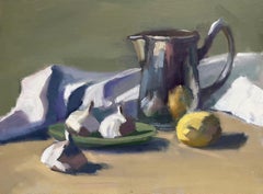 Reflections on a Tankard by Lesley Powell, Oil on Linen with Green