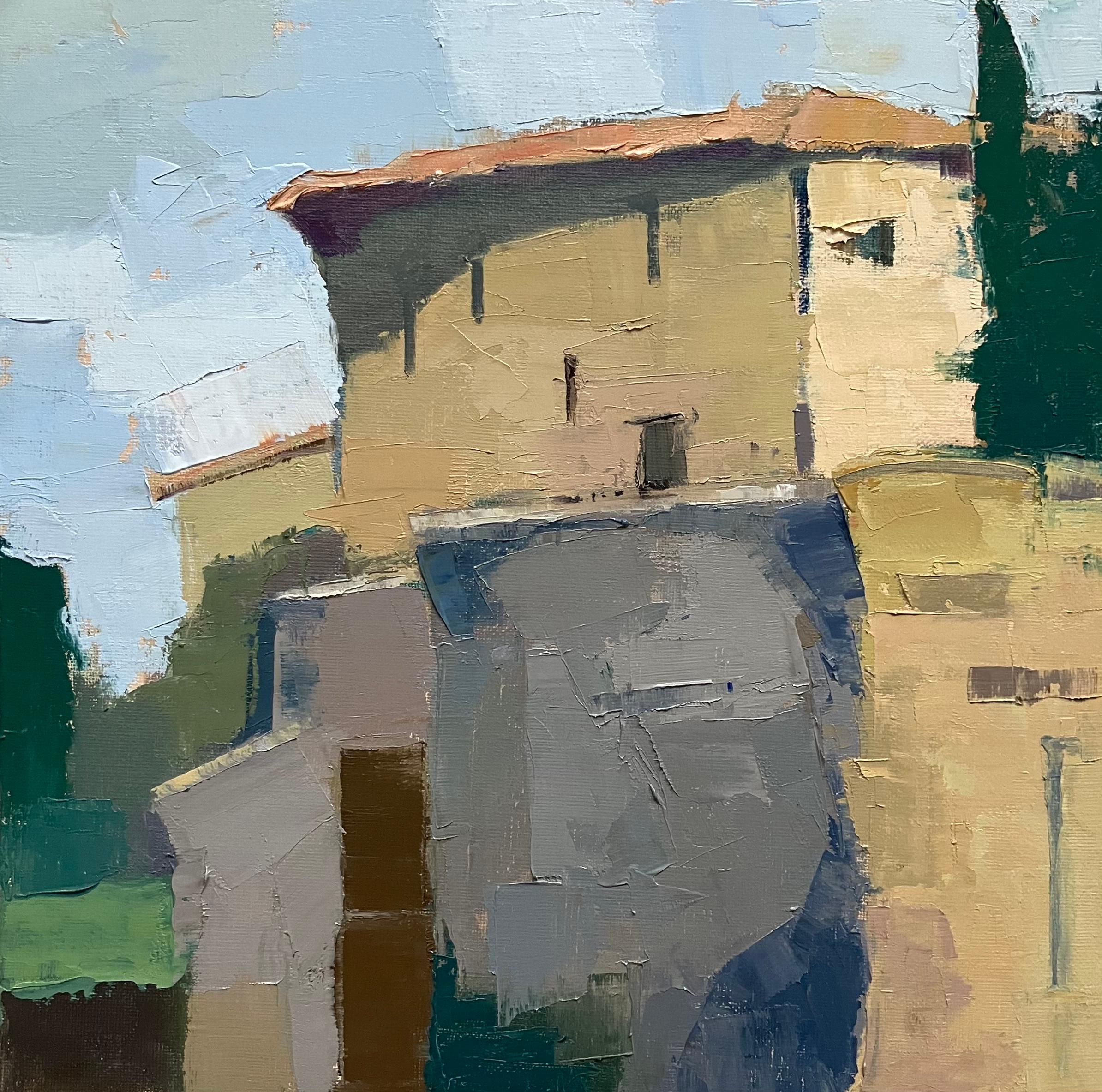 De pie by Lesley Powell, Óleo Paisaje Pintura francesa contemporánea
