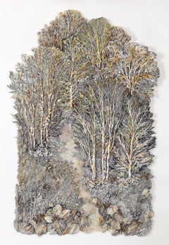 "Paisaje de ensueño", Contemporáneo, Técnica mixta, Colgante de pared, Fibra, Escultura, Tela