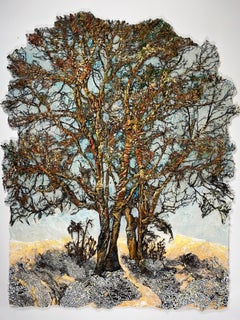 Golden Light, Lesley Richmond, 2025, Mixed Media Fiber Textile Wall Hanging