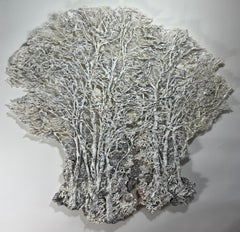 "Ice Trees", mixed media wall mounting sculpture made of cotton, silk, and kozo