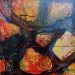 Azure 2 - Abstraktes Gemälde in Mischtechnik von Lesley Spowart - Zeitgenössische Kunst