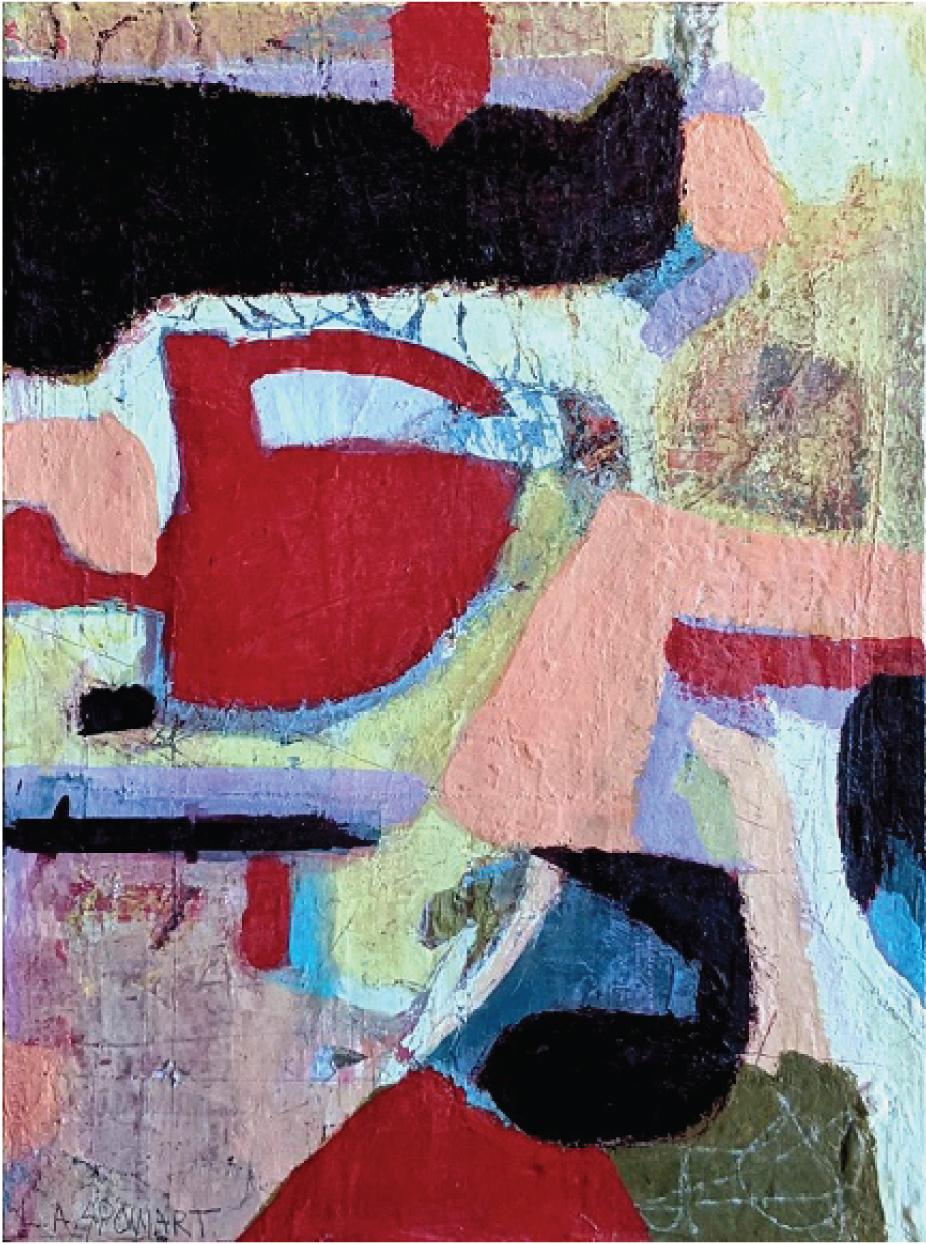 Big Apple - Abstraktes Gemälde in Mischtechnik von Lesley Spowart - Zeitgenössische Kunst
