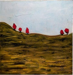 5 Trees - Abstract Landscape Painting By Leskey Spowart