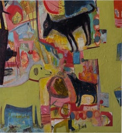 Canine kaleidoscope - Abstract Dogs painting by Lesley Spowart