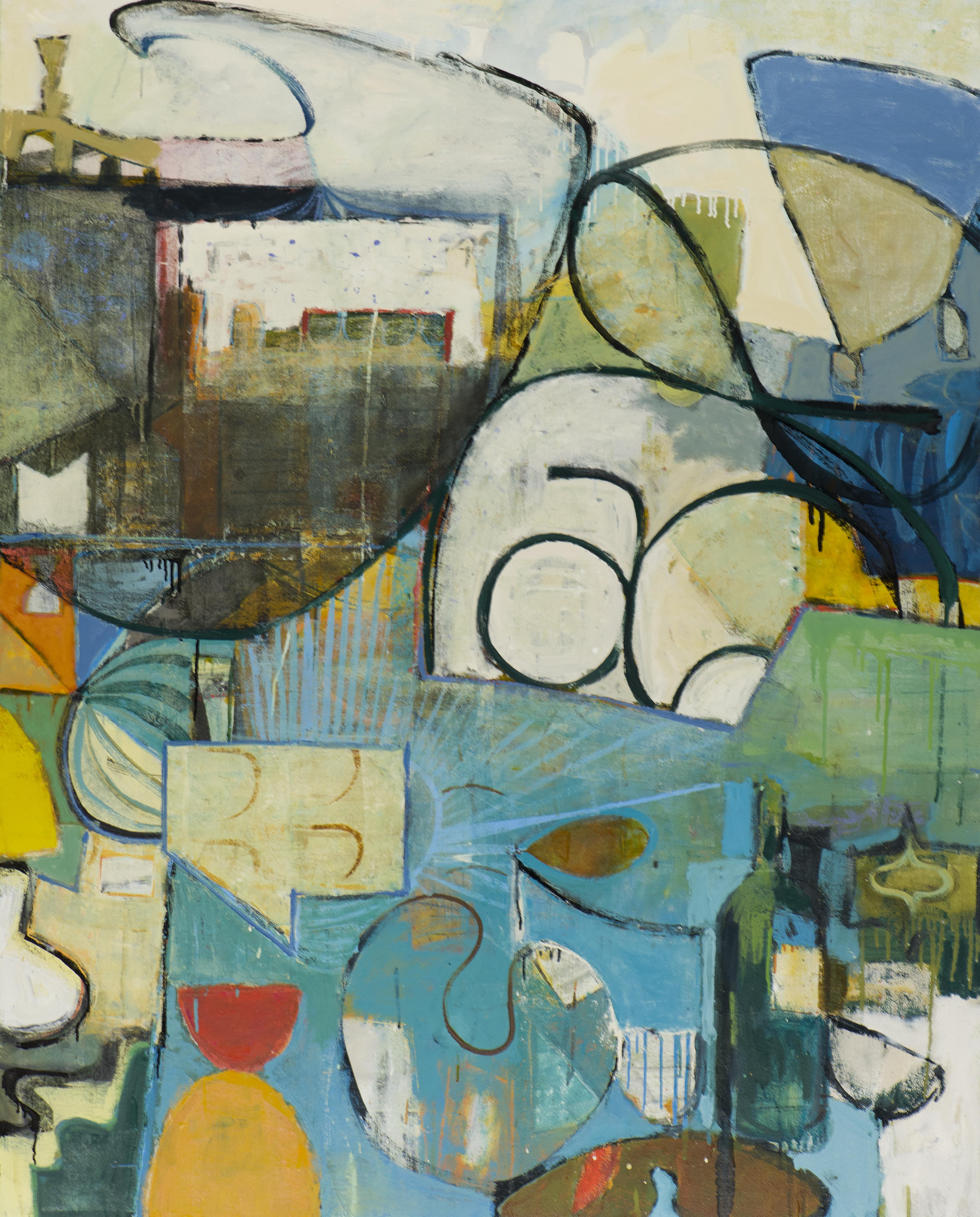 Leslie Allen Abstract Painting - Chaise Days II