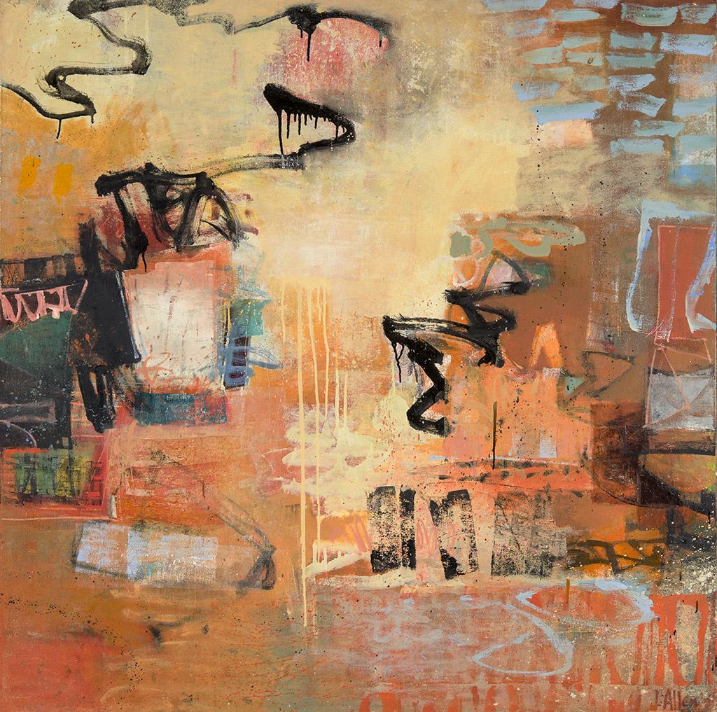 Leslie Allen Abstract Painting - Grapefruit Love I
