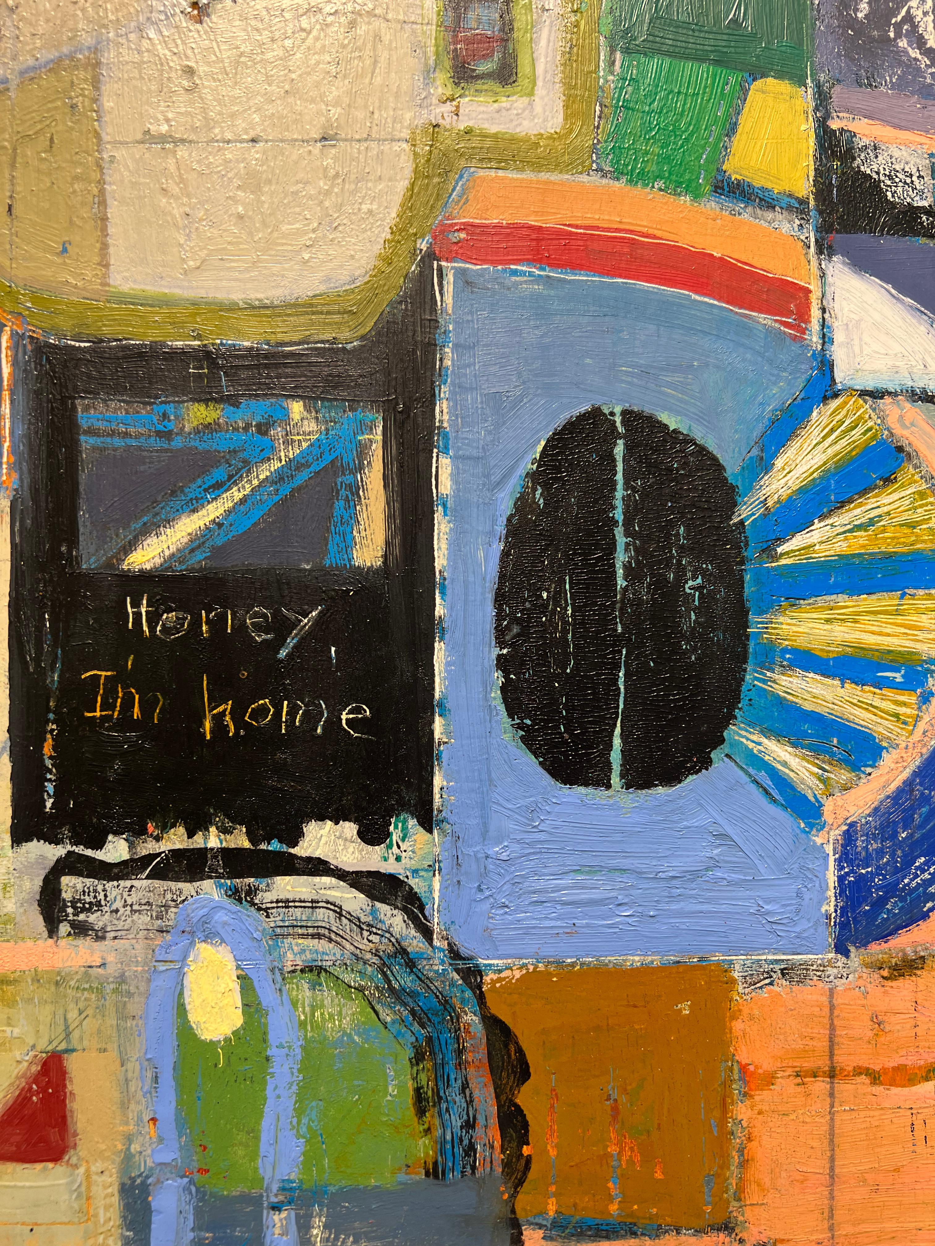 Honey, I'm Home - Oil on Panel Abstract Expressionist Painting, 2022 For Sale 3