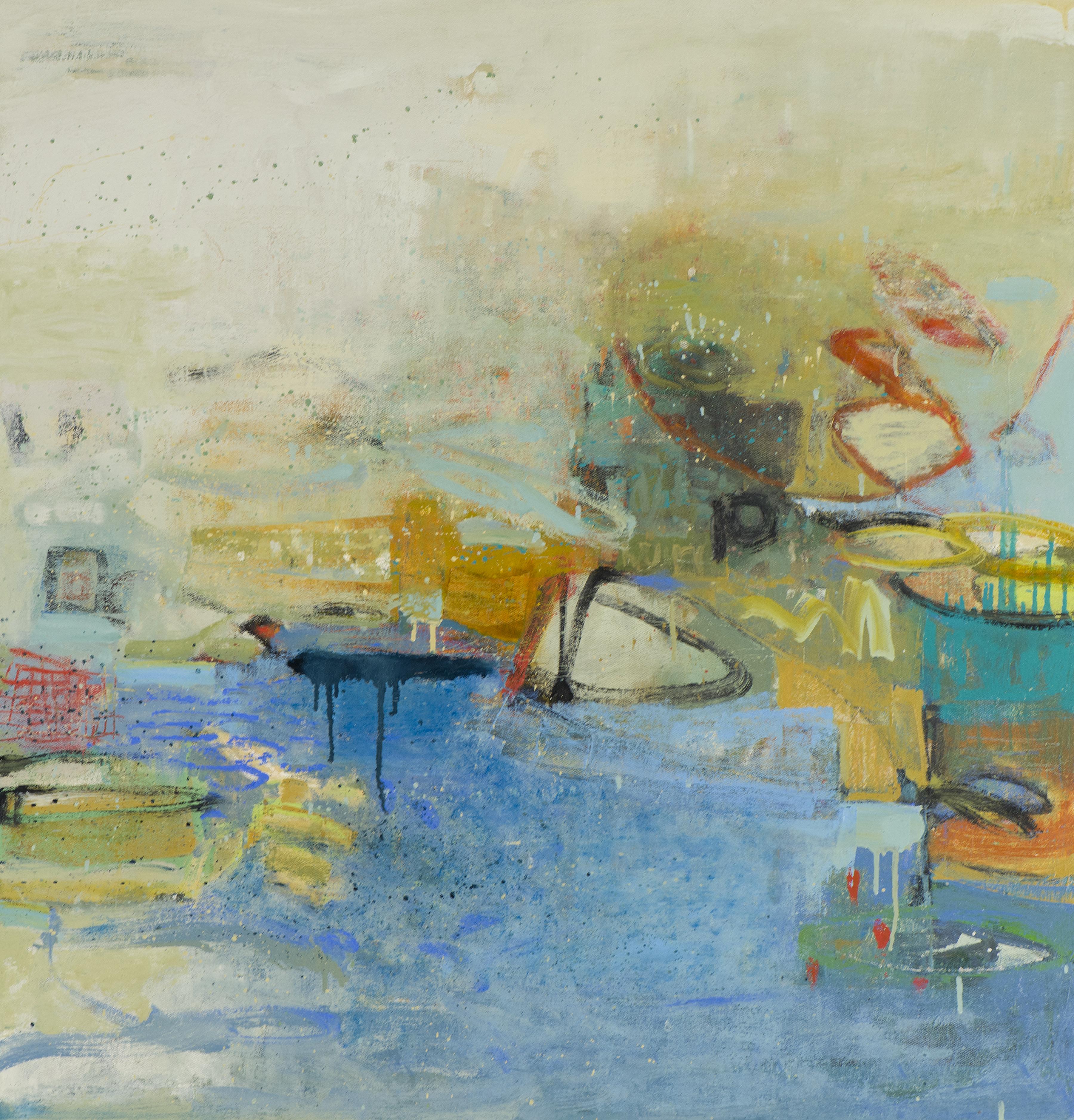 Abstract Painting di Leslie Allen - Respiro