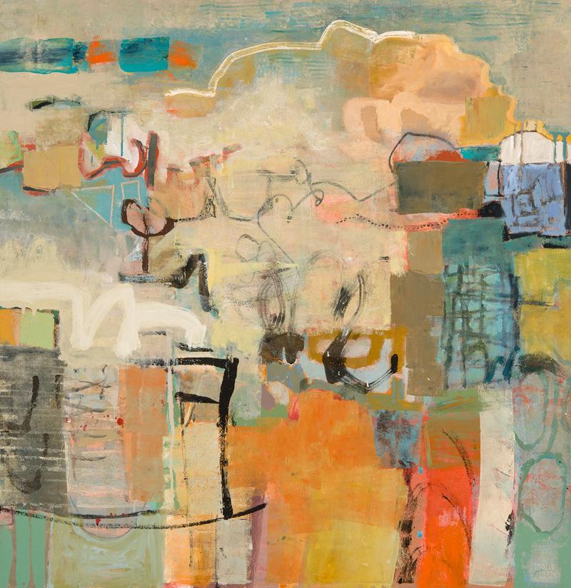 Leslie Allen Abstract Painting - Spring Stood Still