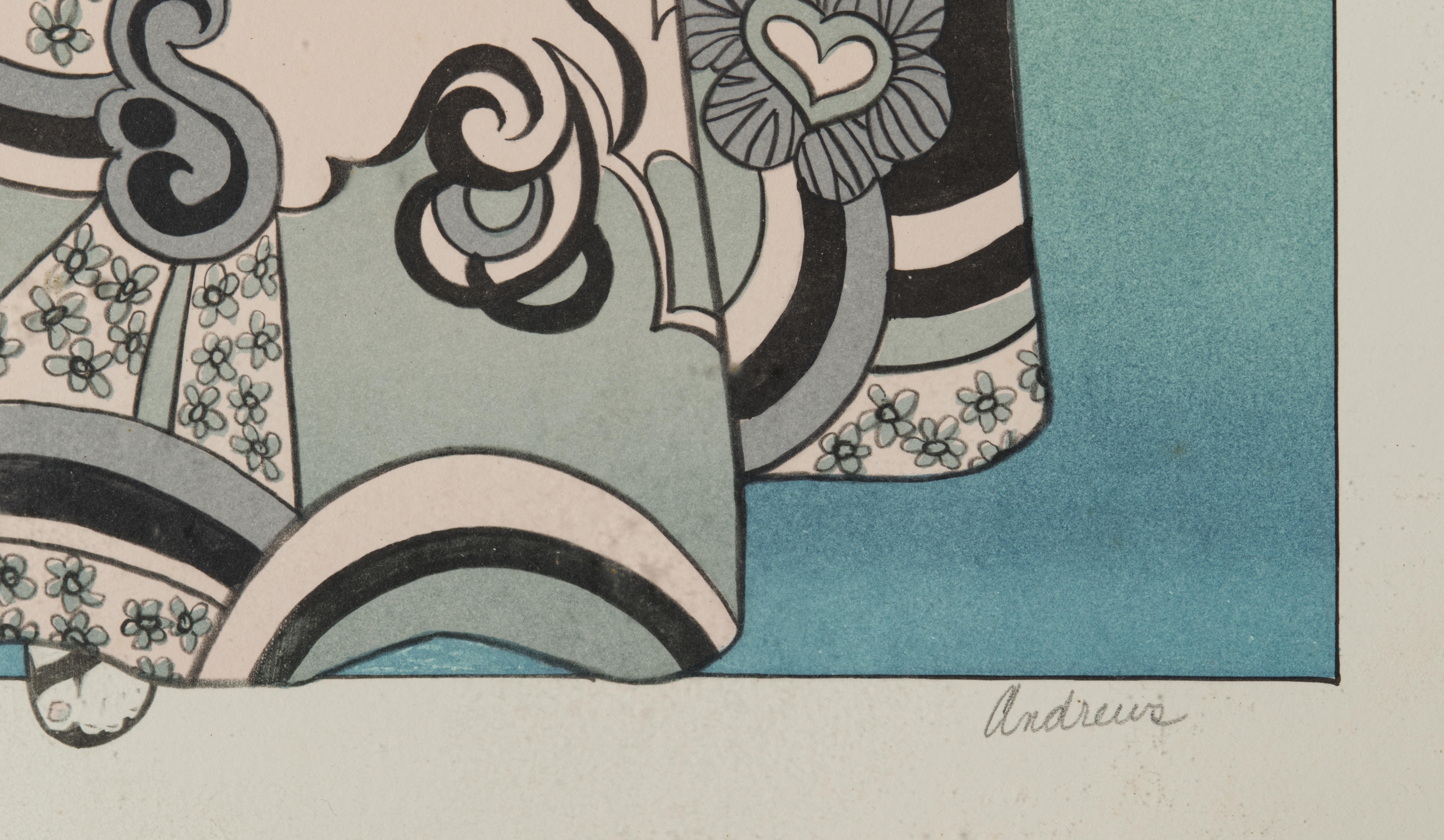 Carta Leslie Andrews Ragazza con uccello con cornice e stampa in edizione limitata 49/300 in vendita