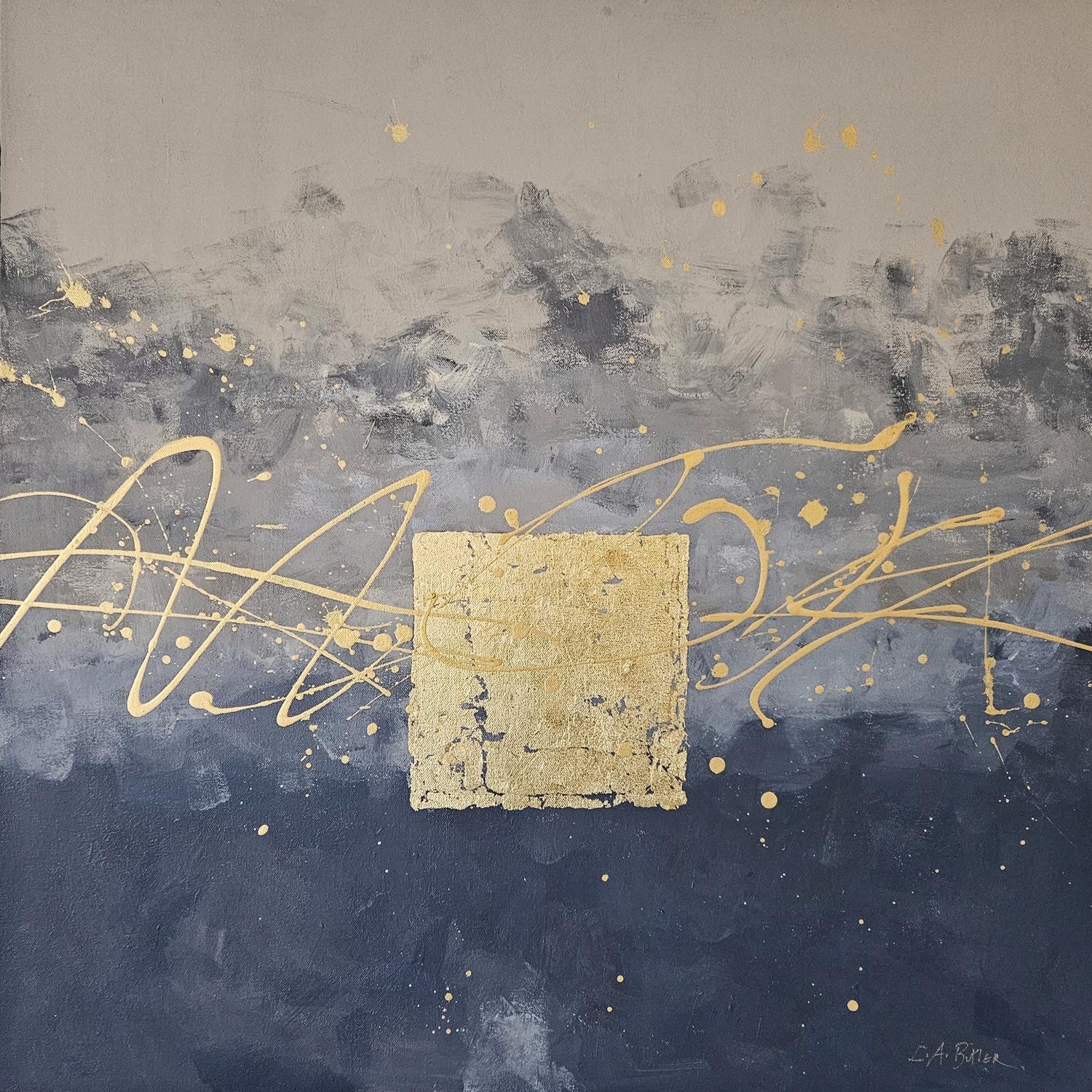 Exquisite Recollection, Abstract Painting – Mixed Media Art von Leslie Ann Butler