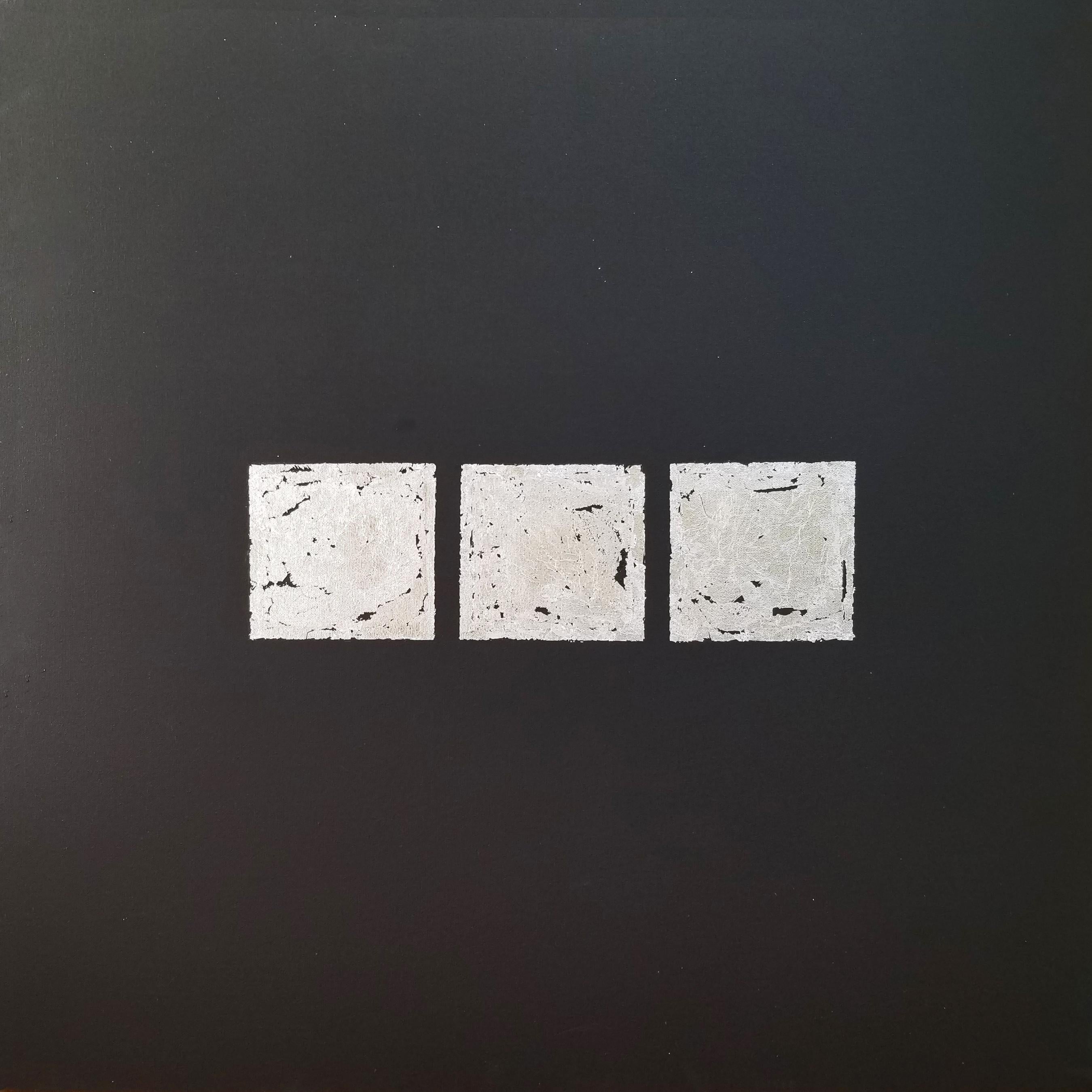 Eisernte, Abstraktes Gemälde – Mixed Media Art von Leslie Ann Butler