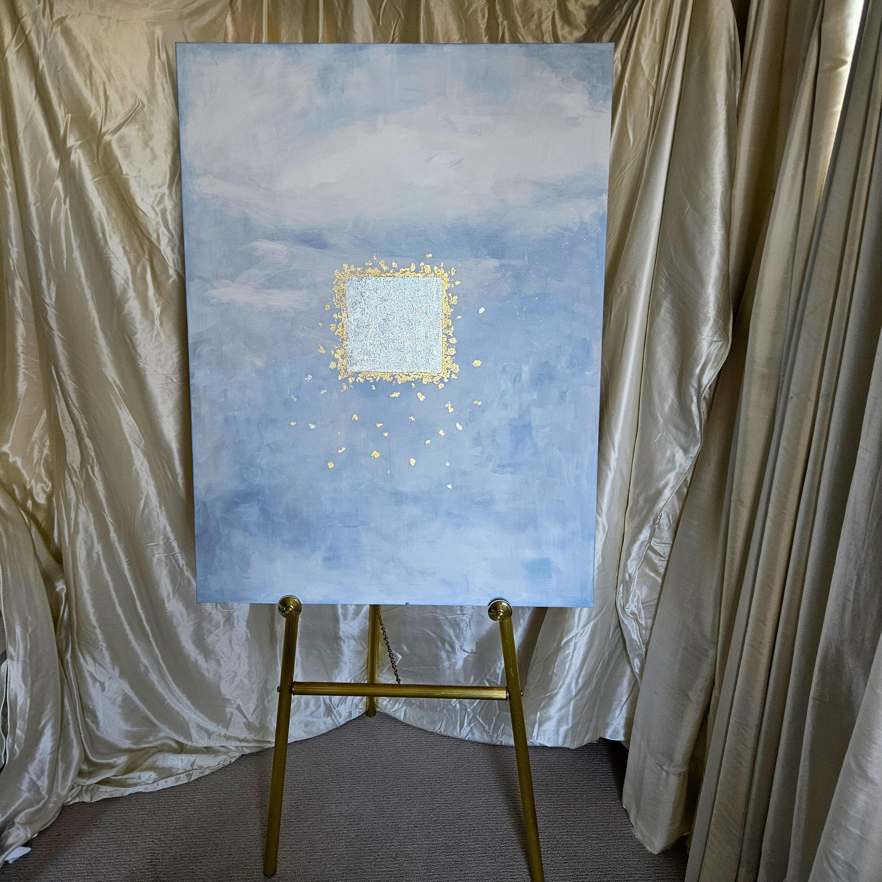 Après la pluie, peinture abstraite - Abstrait Painting par Leslie Ann Butler