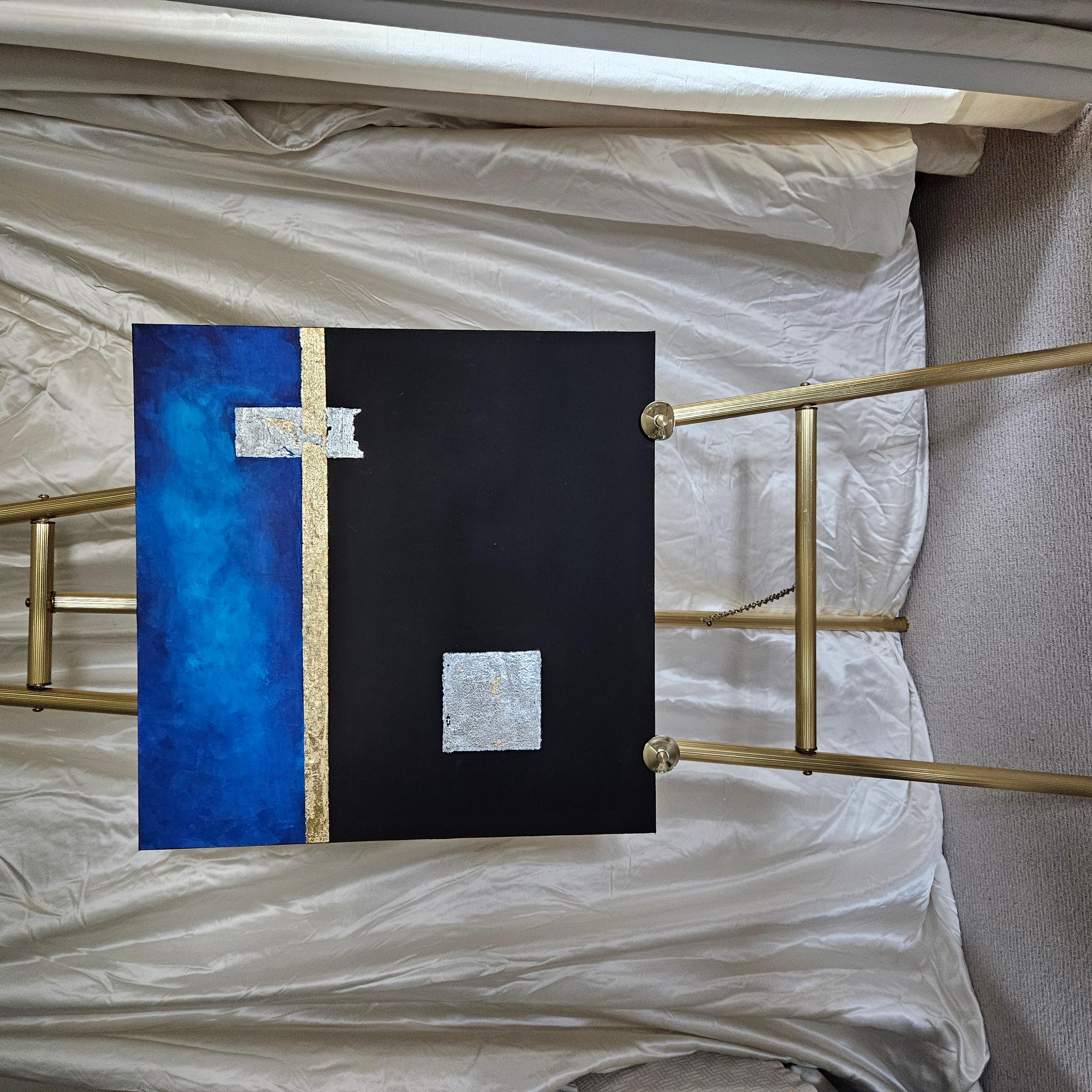 Profondeurs, peinture abstraite - Abstrait Painting par Leslie Ann Butler