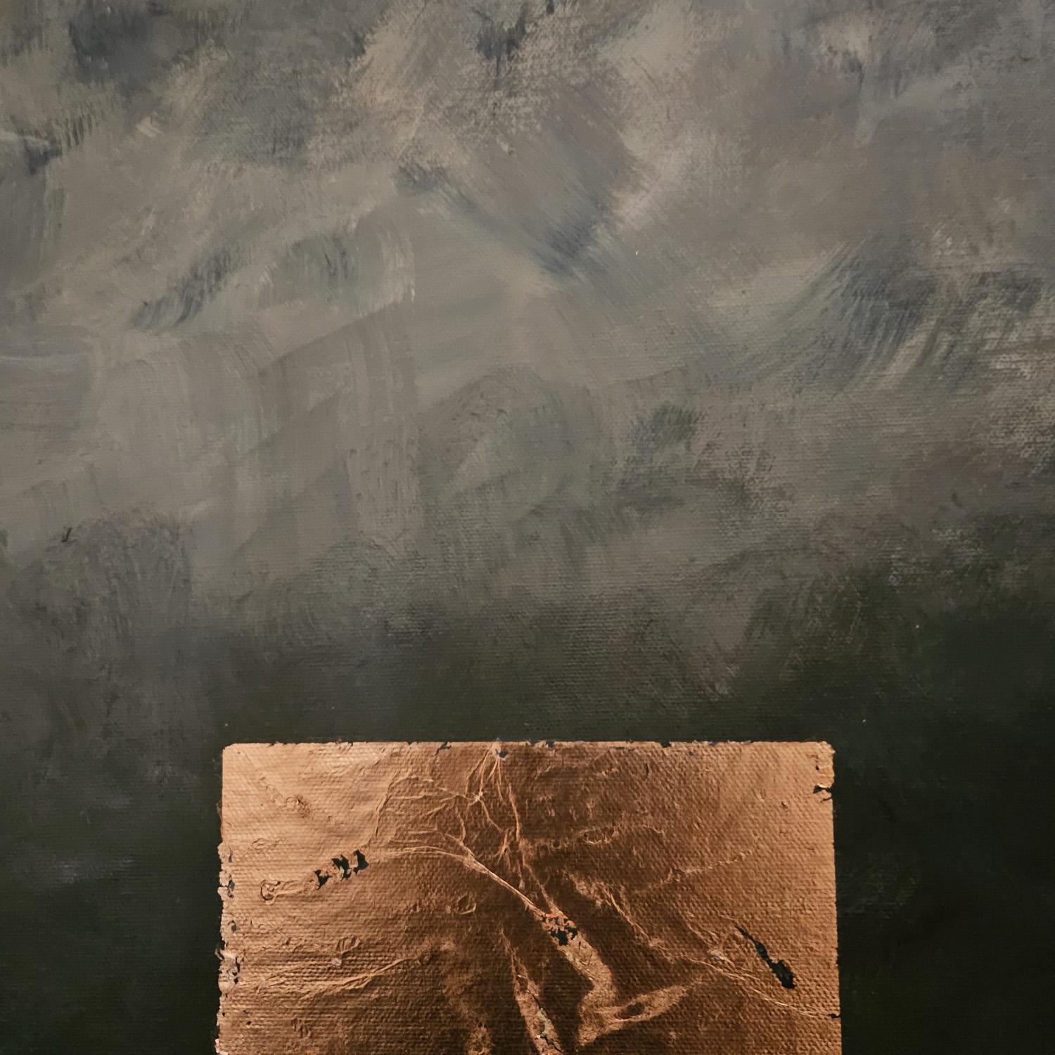 Honey and Smoke, Abstrakte Malerei (Schwarz), Abstract Painting, von Leslie Ann Butler