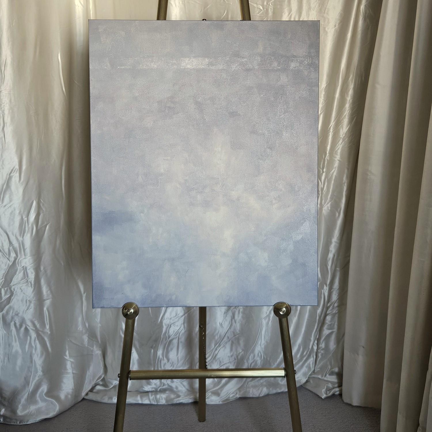 The Secret River, Abstraktes Gemälde (Grau), Abstract Painting, von Leslie Ann Butler