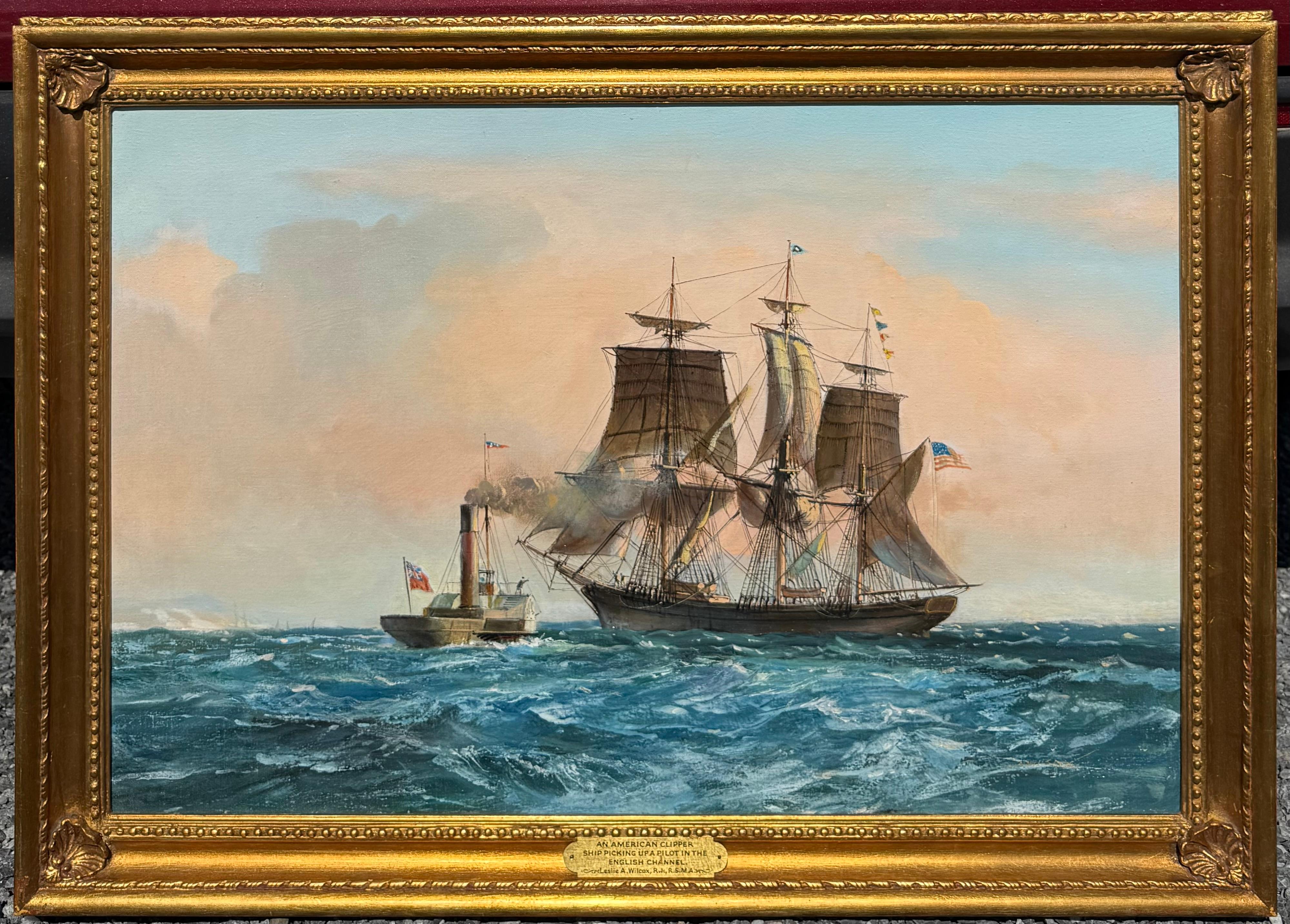 Un clíper americano - Painting de Leslie Arthur Wilcox