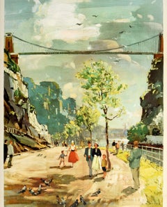 Original Vintage Railway Poster Bristol Romantic Centre For A Delightful Holiday