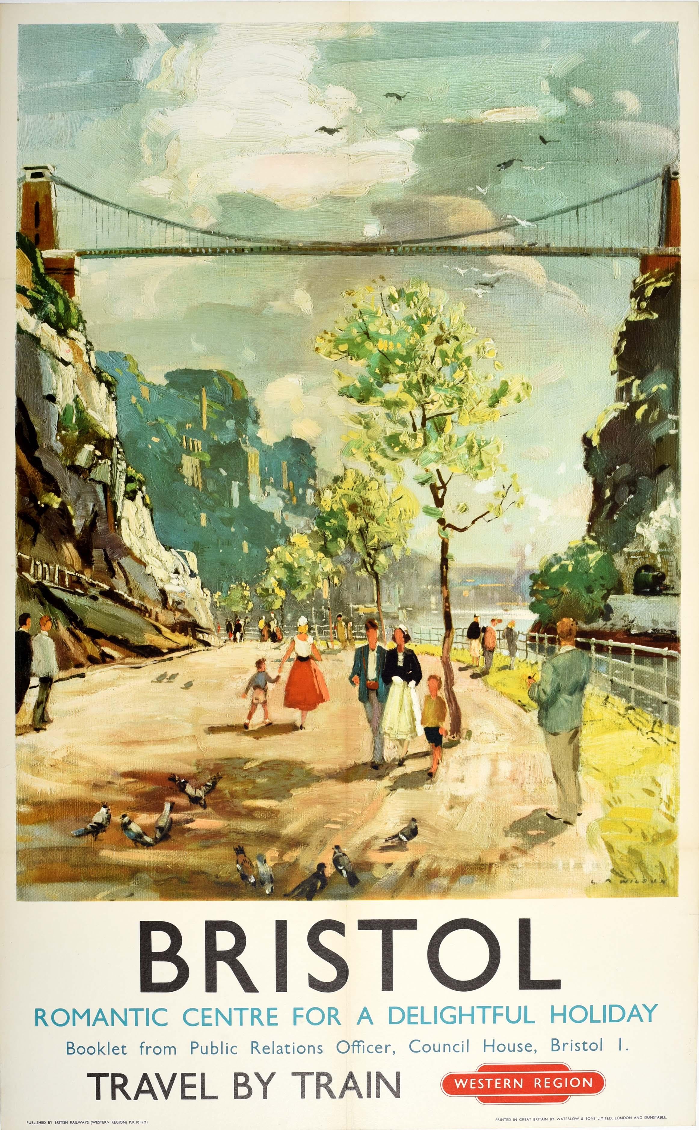 Leslie Arthur Wilcox Print - Original Vintage Railway Poster Bristol Romantic Centre For A Delightful Holiday