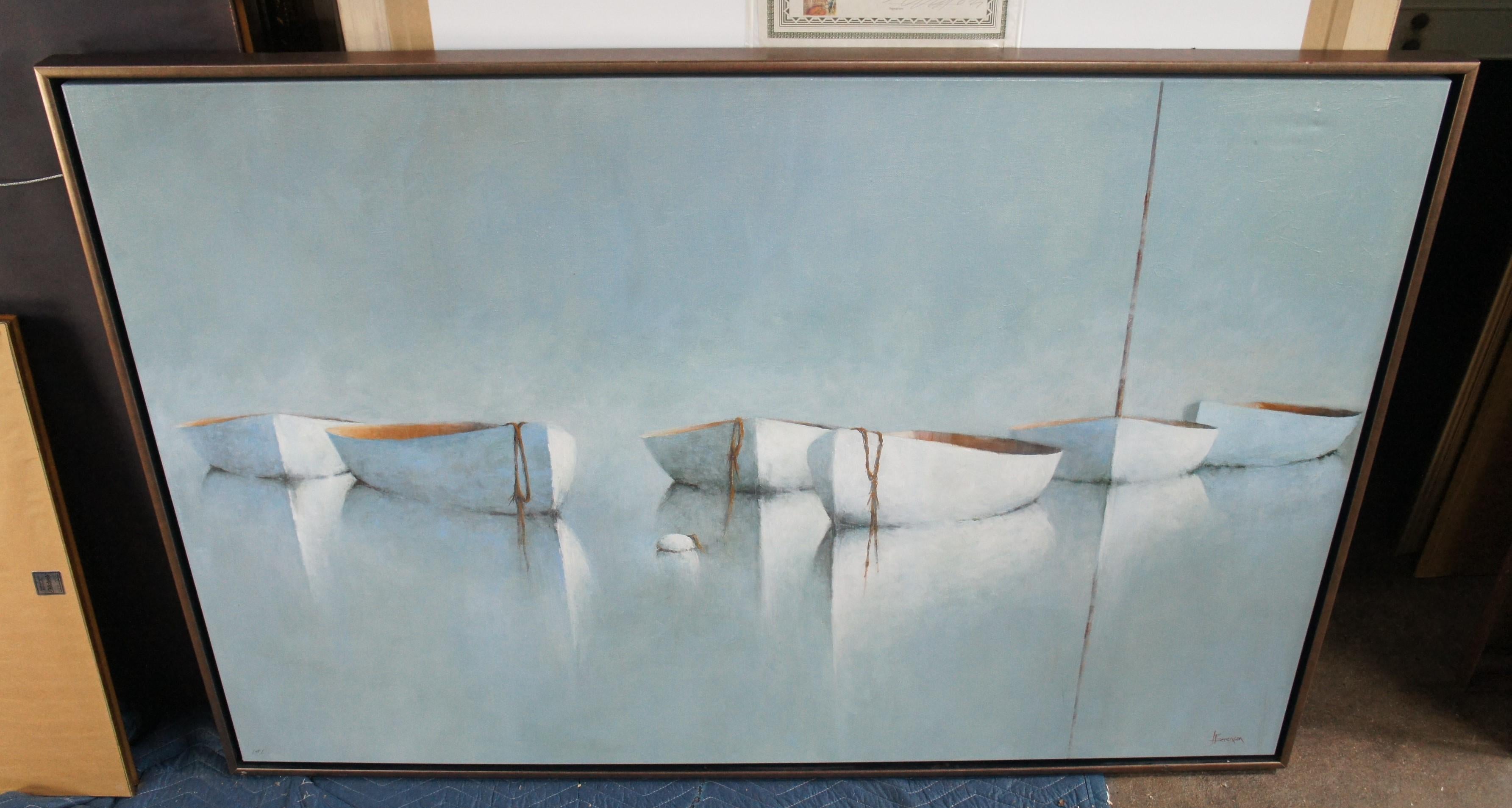 Leslie Berenson Nautical Maritime Impressionist Seascape Boat Sailboat Giclee In Good Condition In Dayton, OH