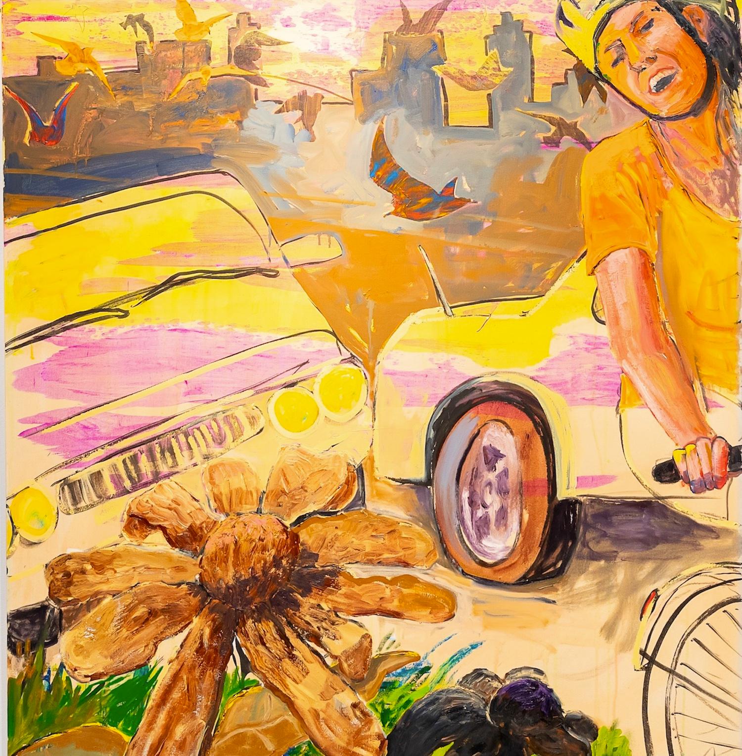 Hola Libertad, Técnica mixta sobre contrachapado, 2019 - Mixed Media Art Contemporáneo de Leslie Bostrom