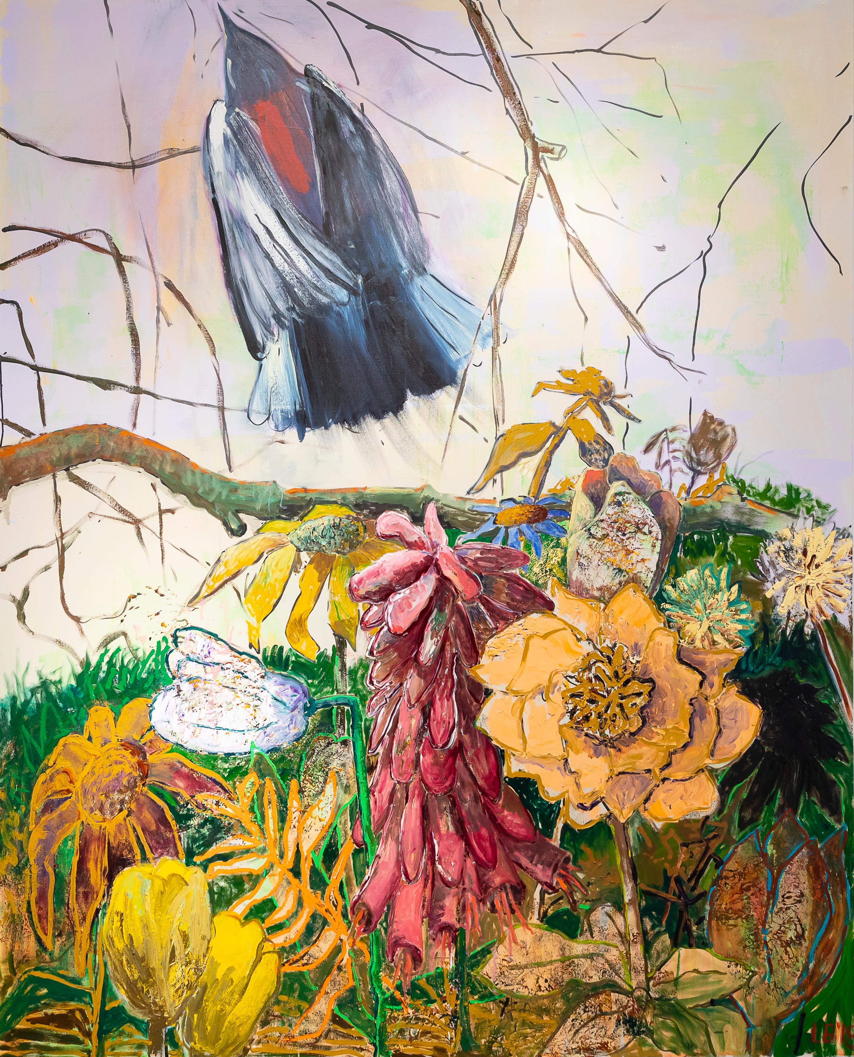 Leslie Bostrom, Peint Redstart, Acrylique et Huile sur Toile, 2018