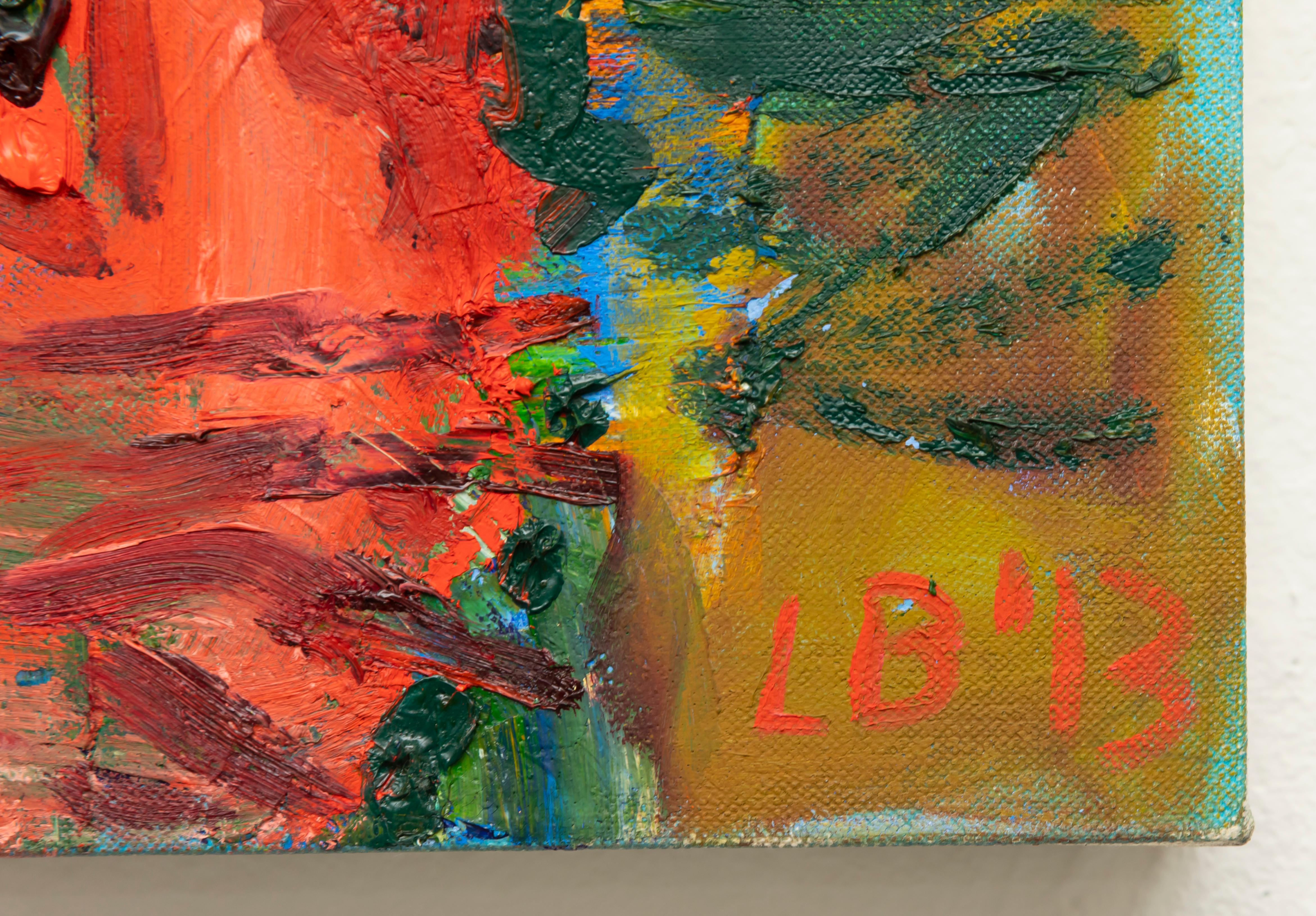 Leslie Bostrom, Coniglio rosso, Olio su tela, 2013 in vendita 5