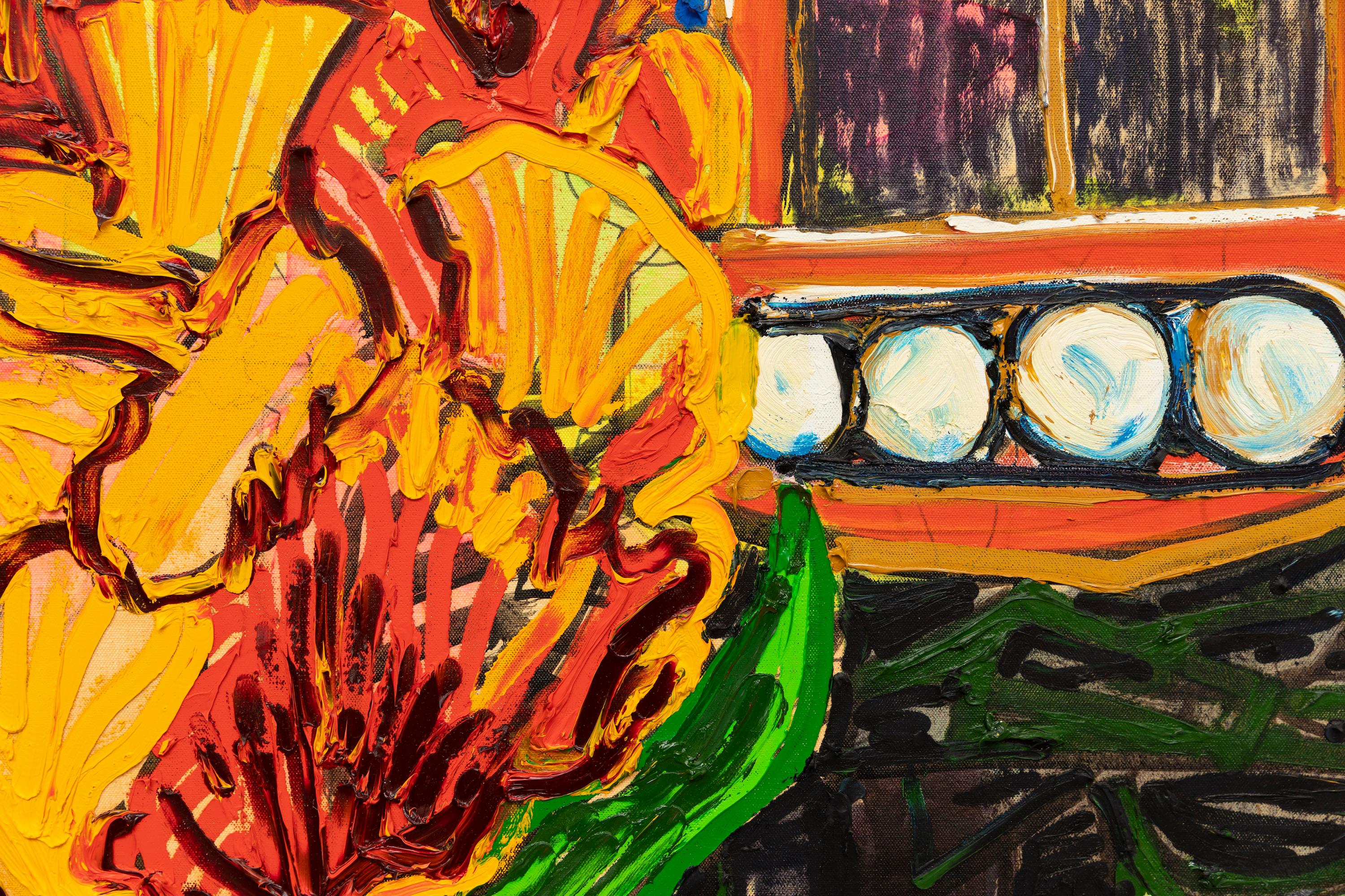 Leslie Bostrom, Tulip, Truck, Ice Cream, Oil on Canvas, 2012 For Sale 2