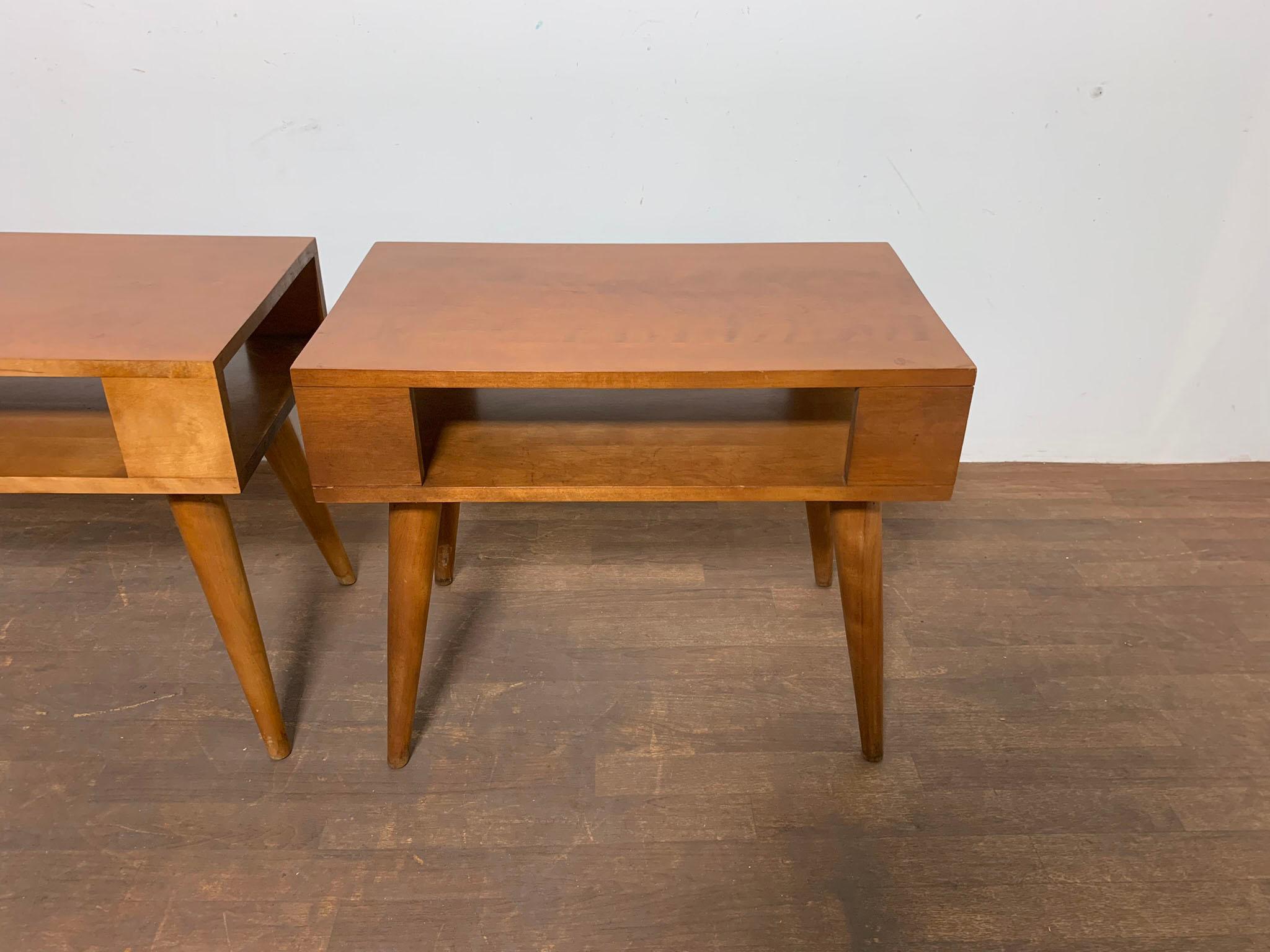 American Leslie Diamond for Conant Ball End Tables Circa 1950s