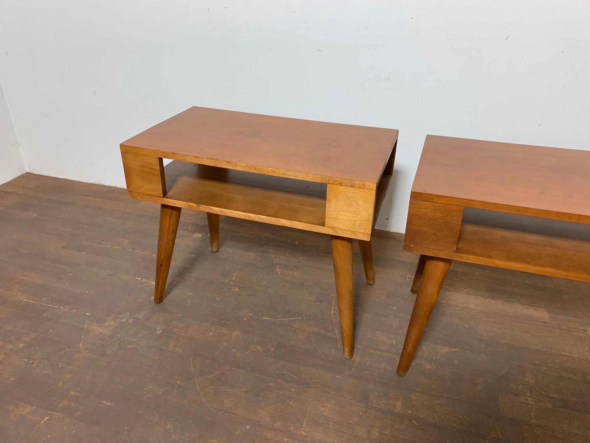 Leslie Diamond for Conant Ball End Tables Circa 1950s In Good Condition In Peabody, MA