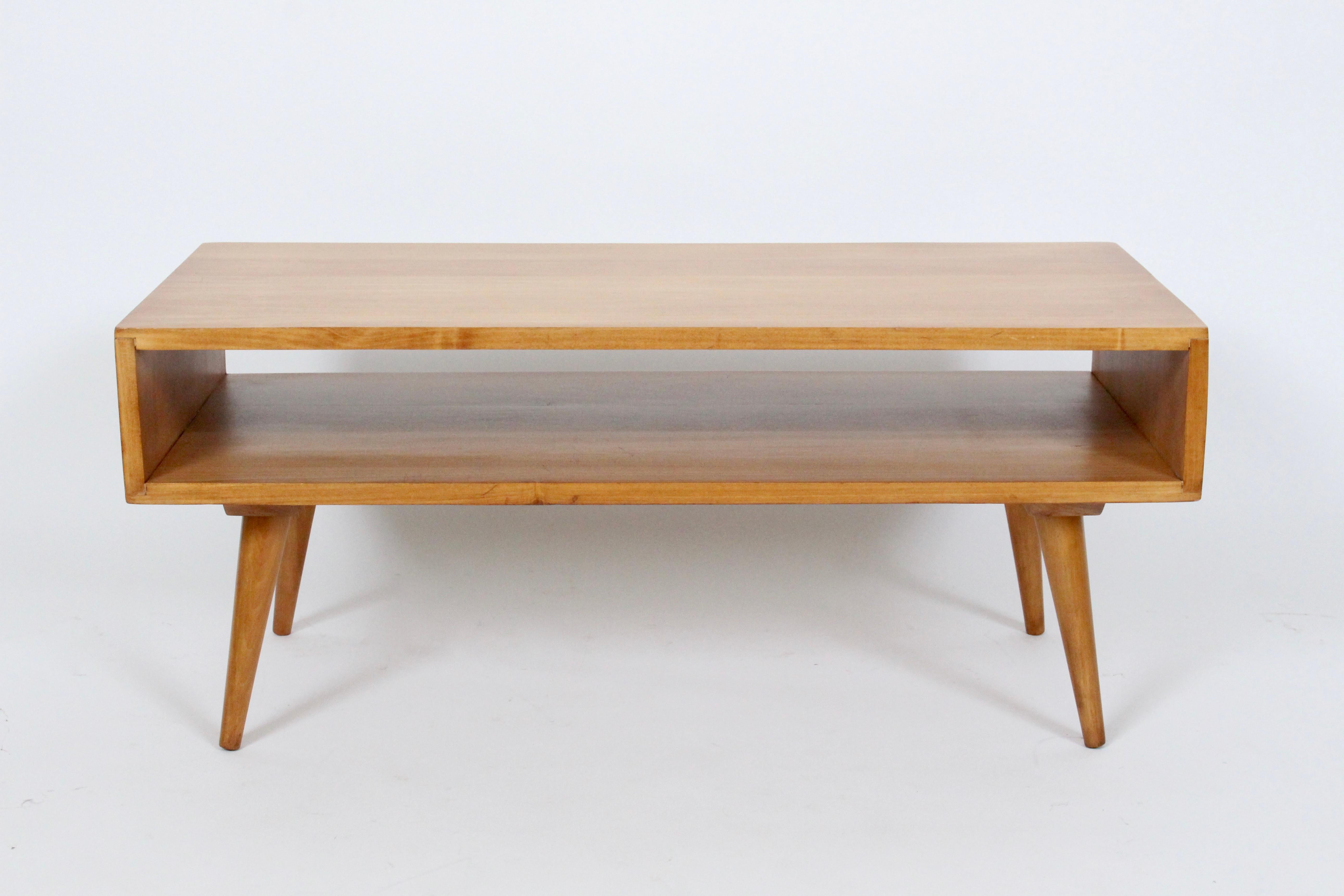 Mid-Century Modern Leslie Diamond for Conant Ball Maple Magazine Coffee Table