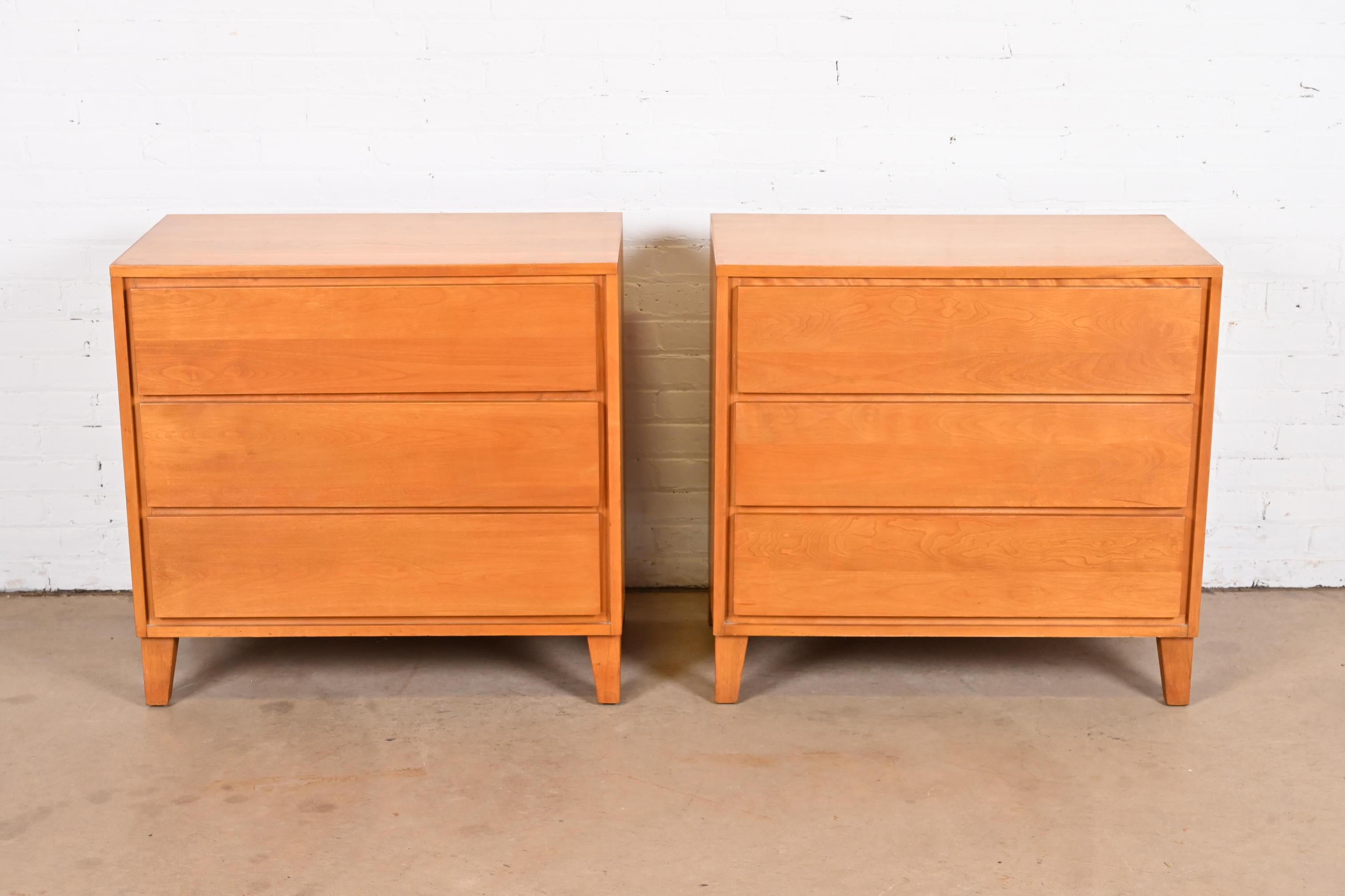 American Leslie Diamond for Conant Ball Mid-Century Modern Solid Birch Bedside Chests