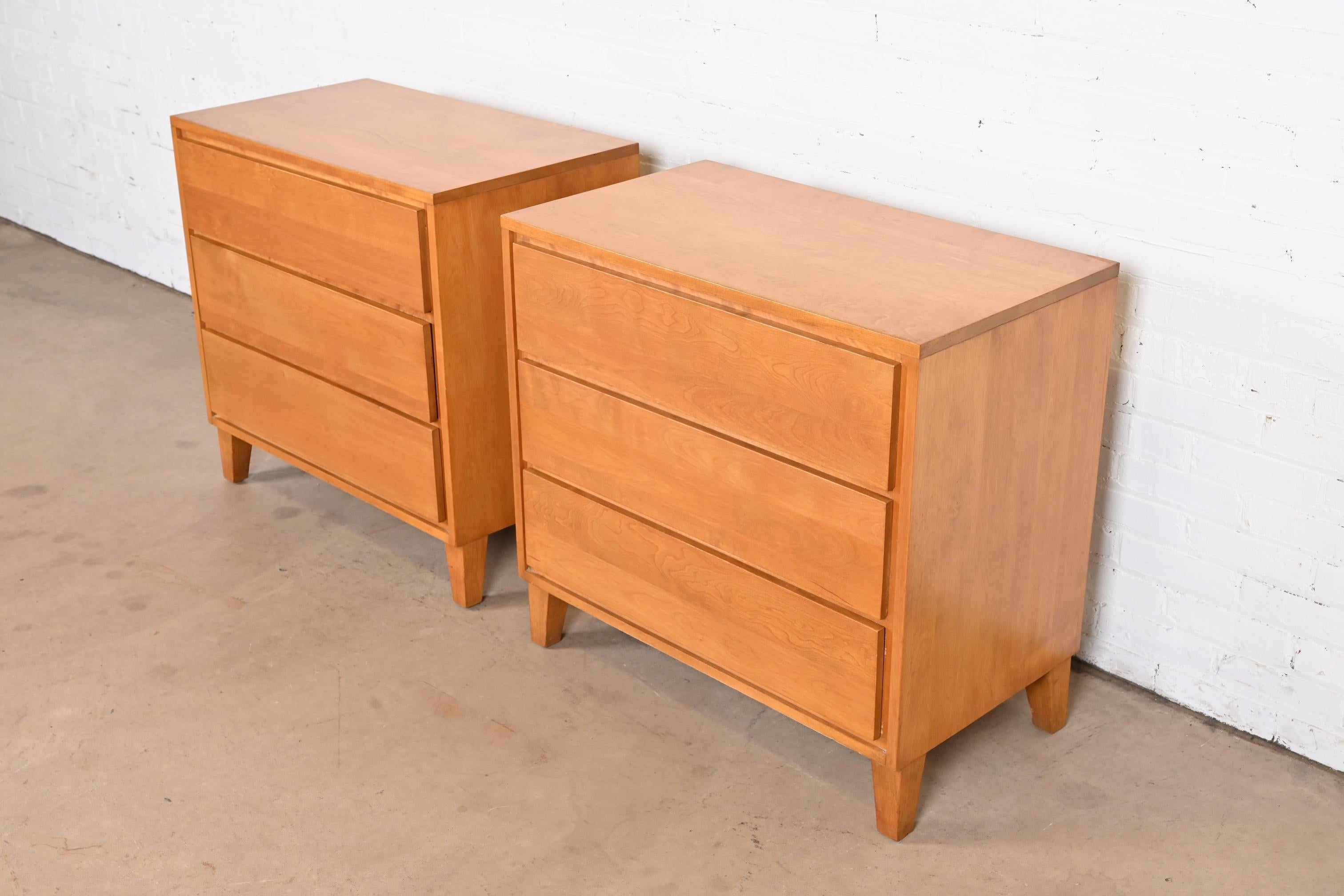 Mid-20th Century Leslie Diamond for Conant Ball Mid-Century Modern Solid Birch Bedside Chests
