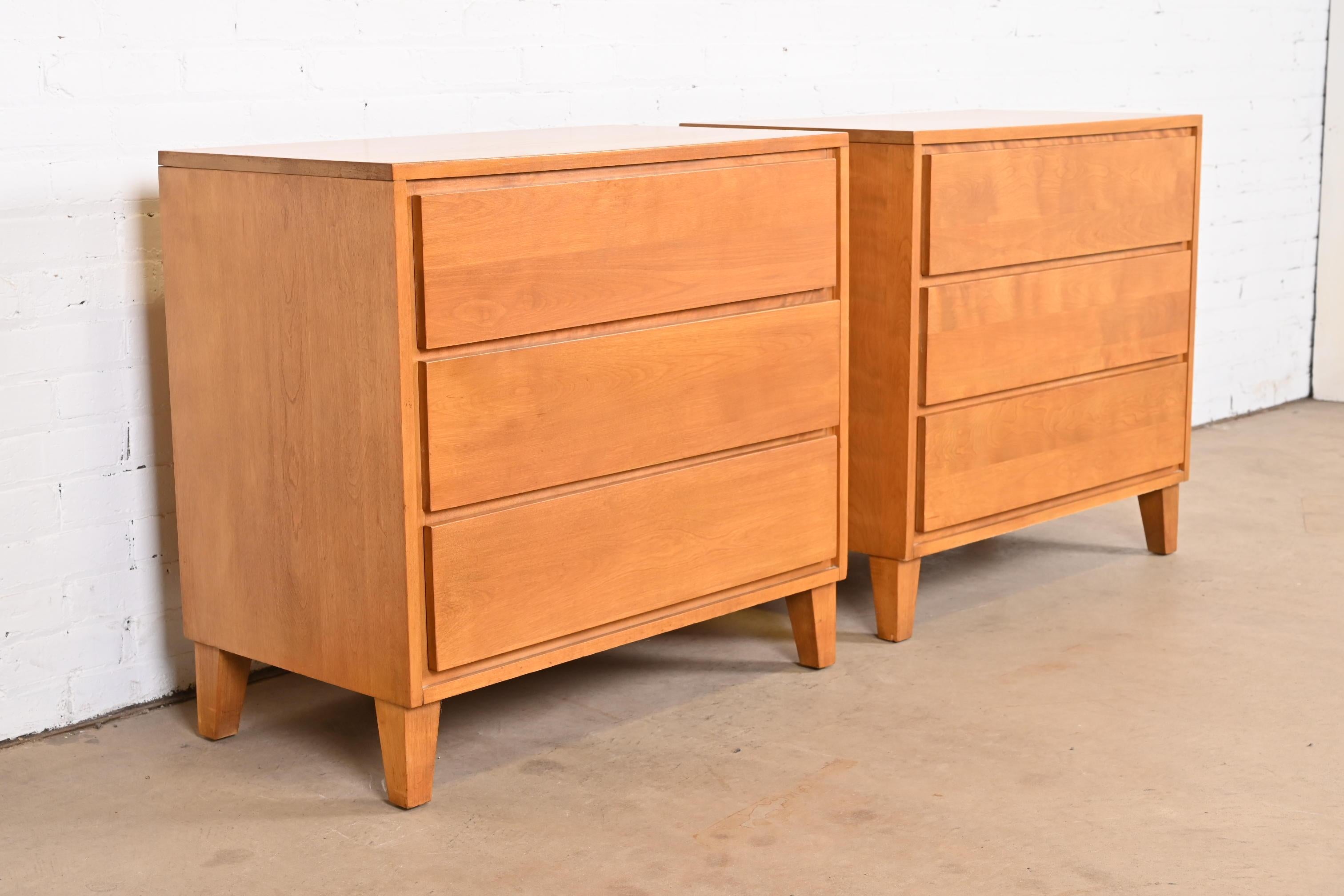 Leslie Diamond for Conant Ball Mid-Century Modern Solid Birch Bedside Chests 2