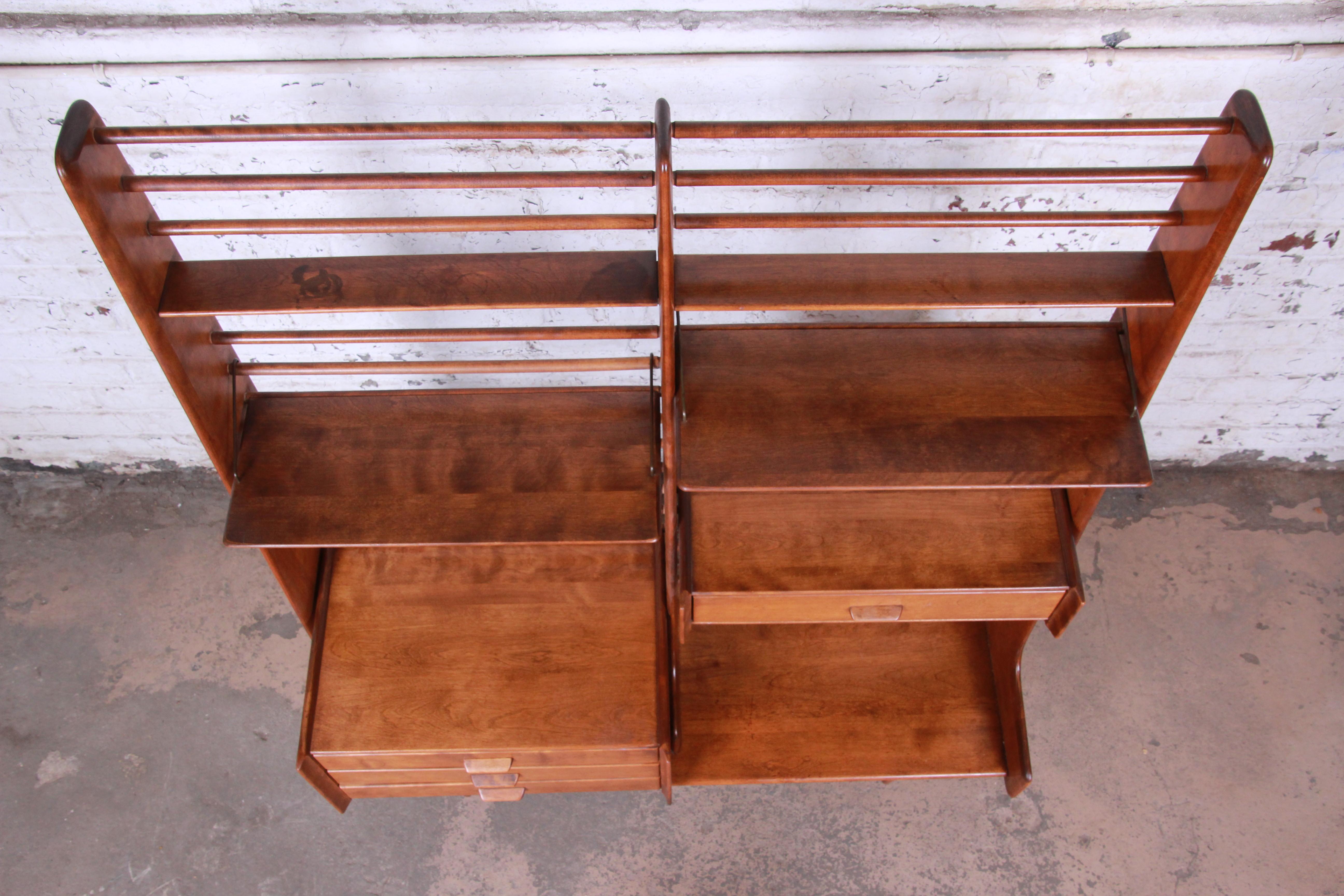 Birch Leslie Diamond for Conant Ball Norsemates Room Divider or Wall Unit, 1950s