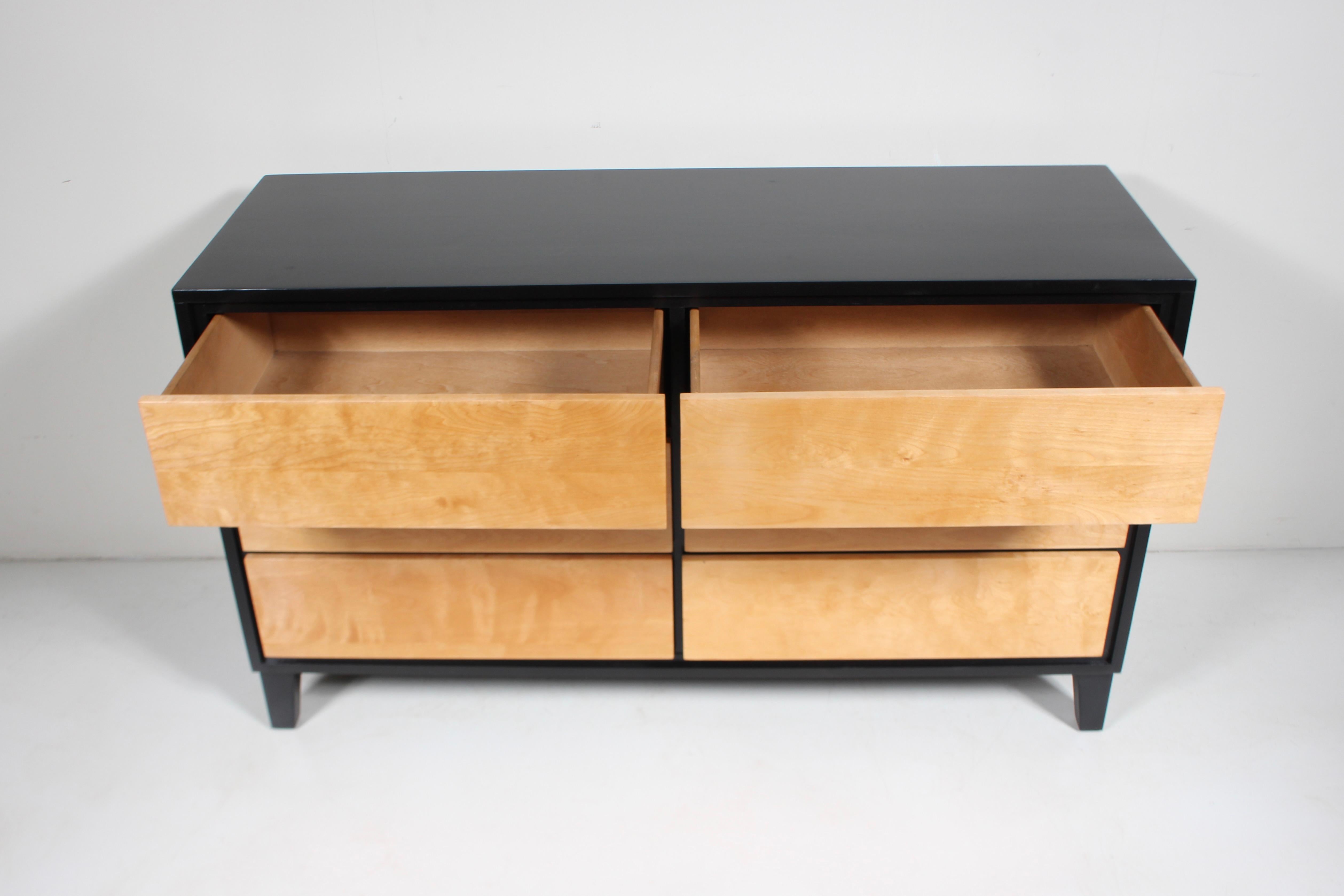 Leslie Diamond for Conant Ball Solid Birch & Black Six Drawer Dresser, 1950's 4