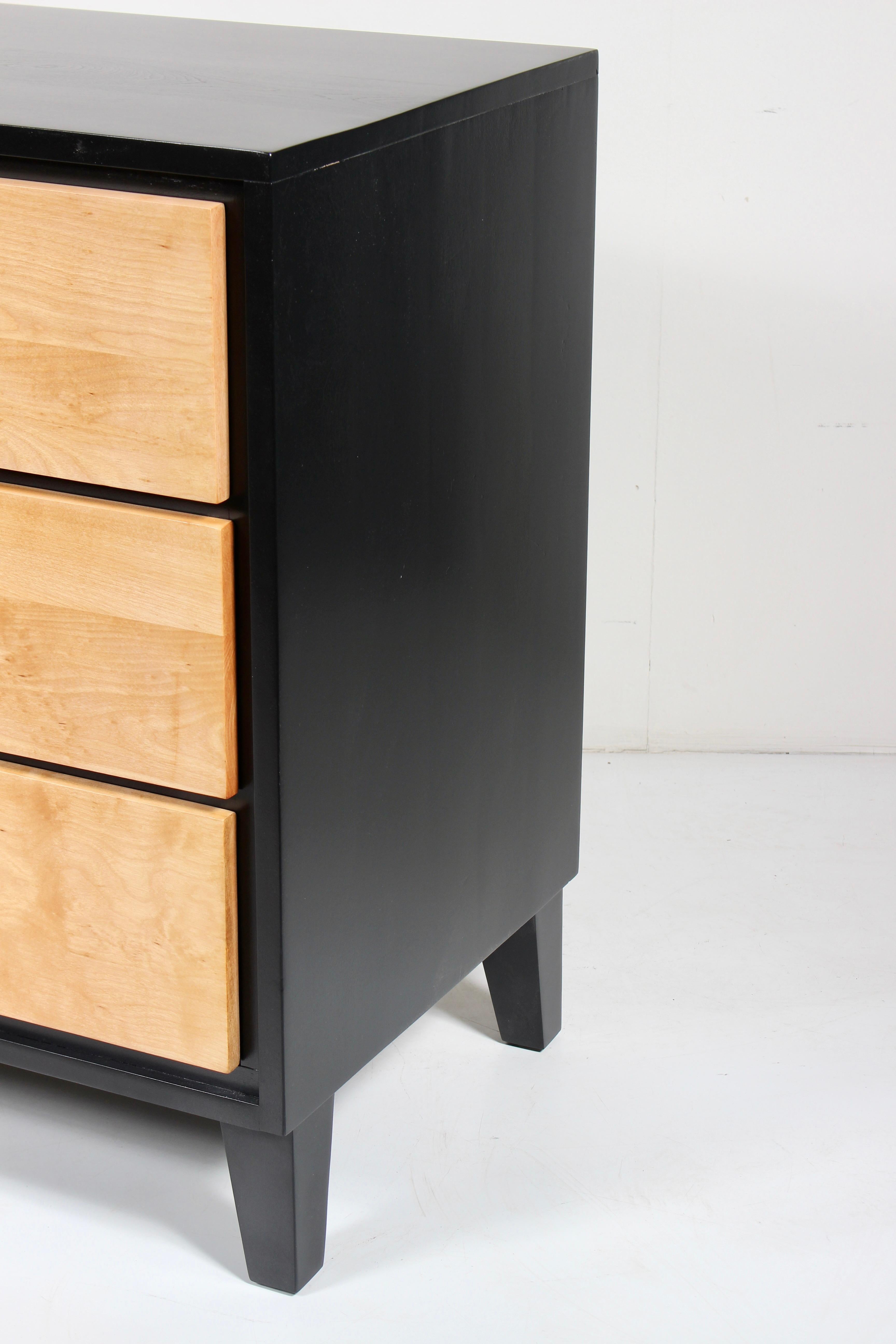 Leslie Diamond for Conant Ball Solid Birch & Black Six Drawer Dresser, 1950's 9