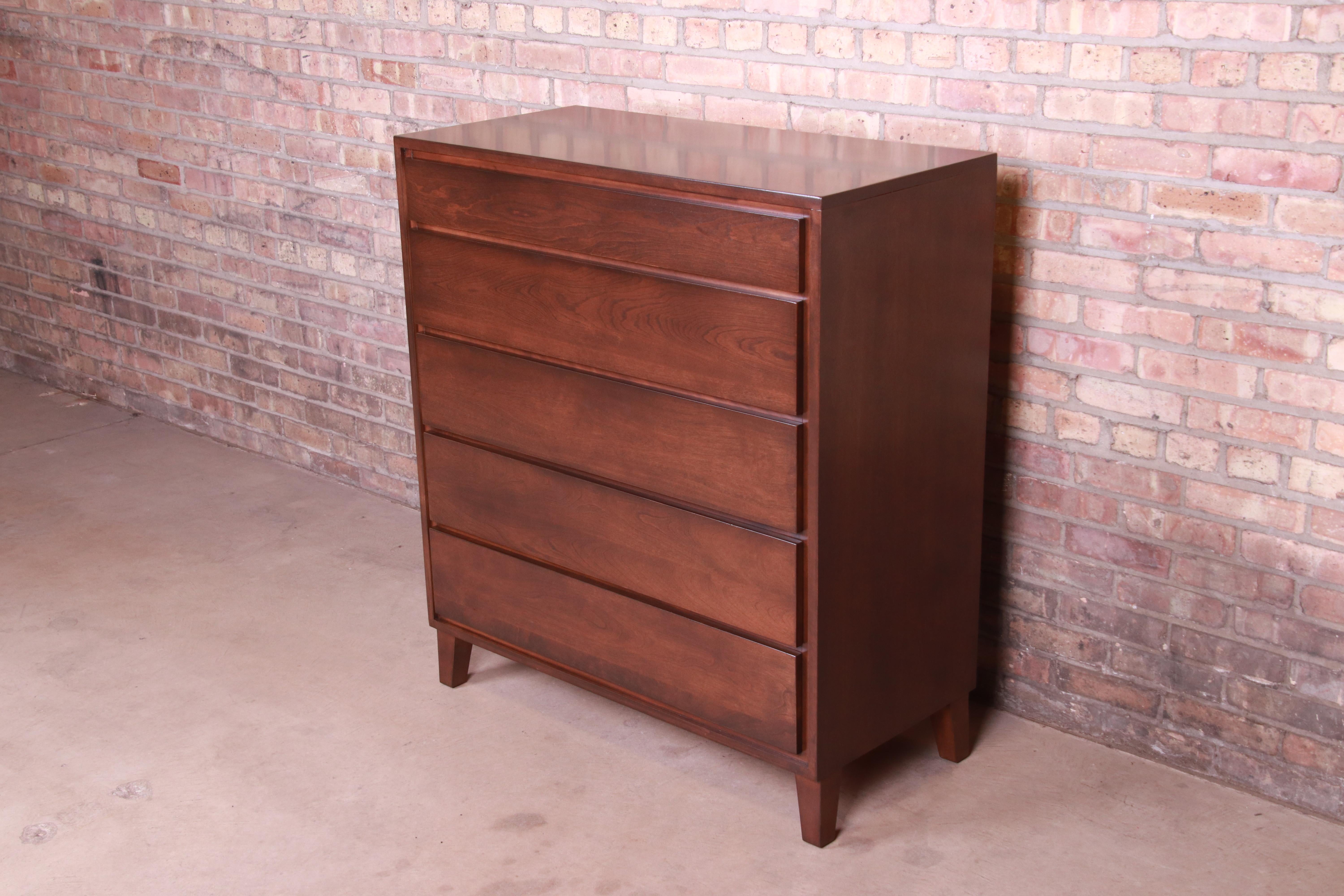 Mid-Century Modern Leslie Diamond for Conant Ball Solid Birch Chest of Drawers, Newly Refinished