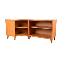 Leslie Diamond for Conant Ball Solid Birch Two-Piece Corner Bookcase, 1950s