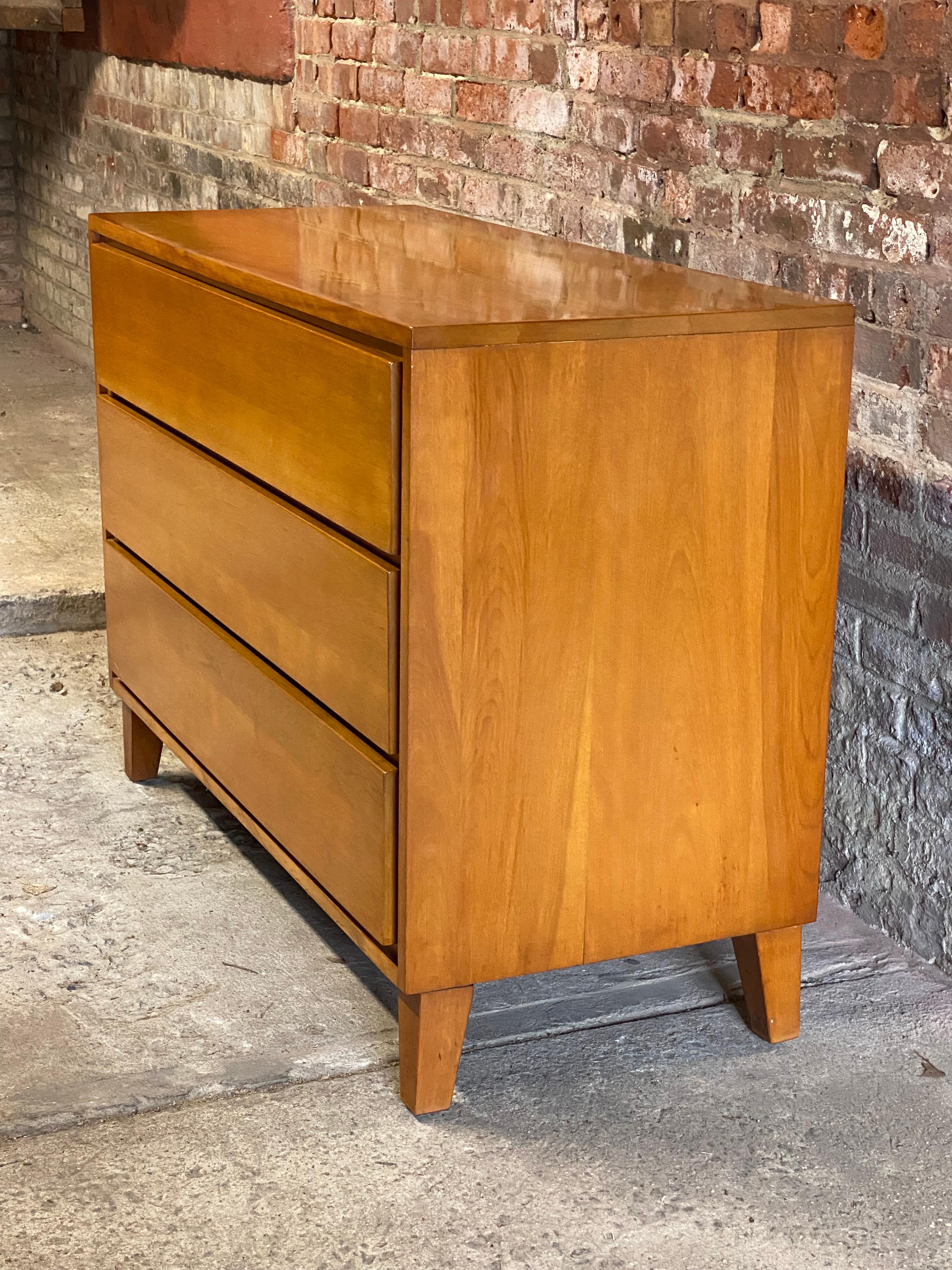 Leslie Diamond for Conant Ball Three Drawer American Modern Dressers, Pair 1