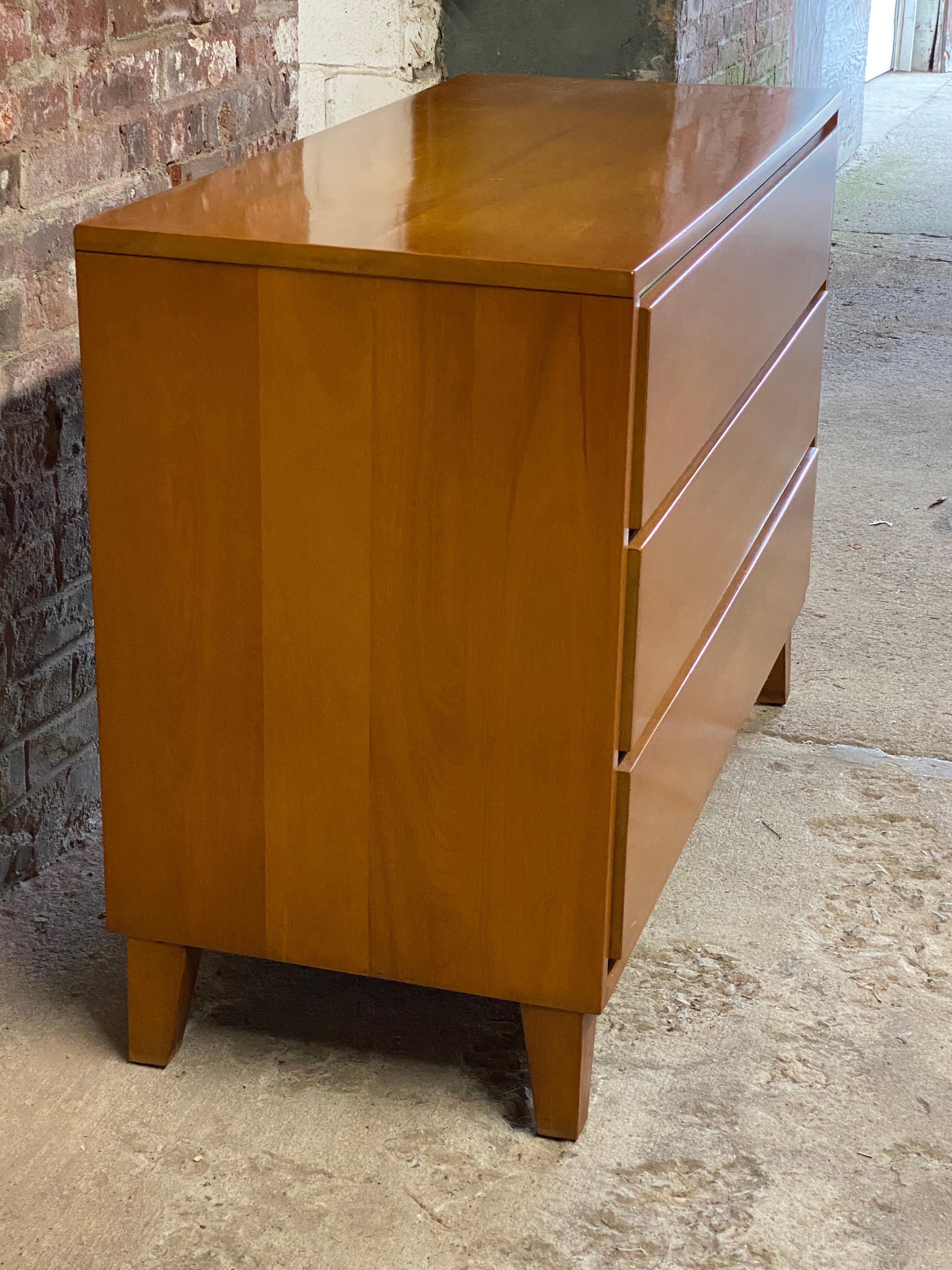 Leslie Diamond for Conant Ball Three Drawer American Modern Dressers, Pair 2