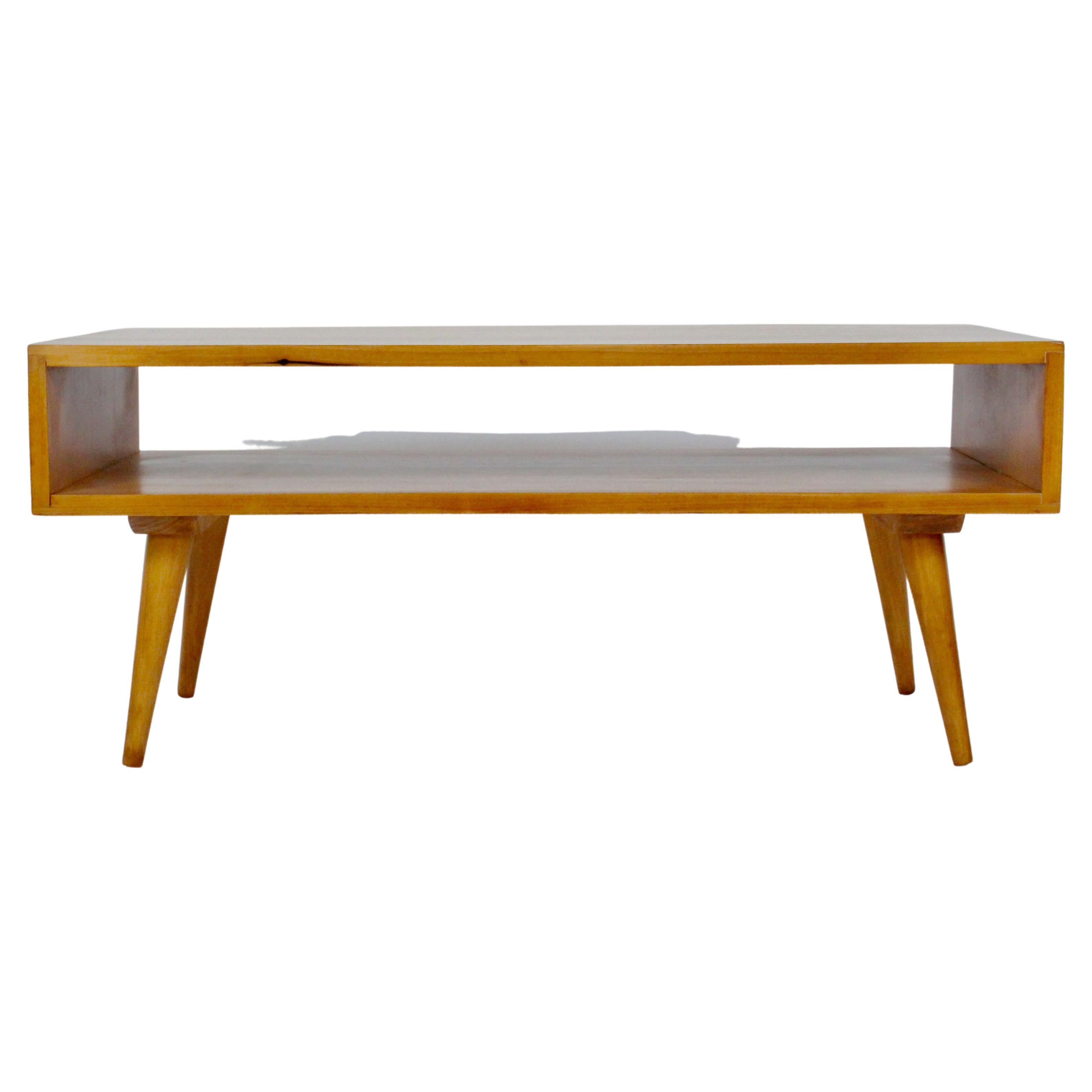 Leslie Diamond for Conant Ball Two Tier Maple Coffee Table, Circa 1960