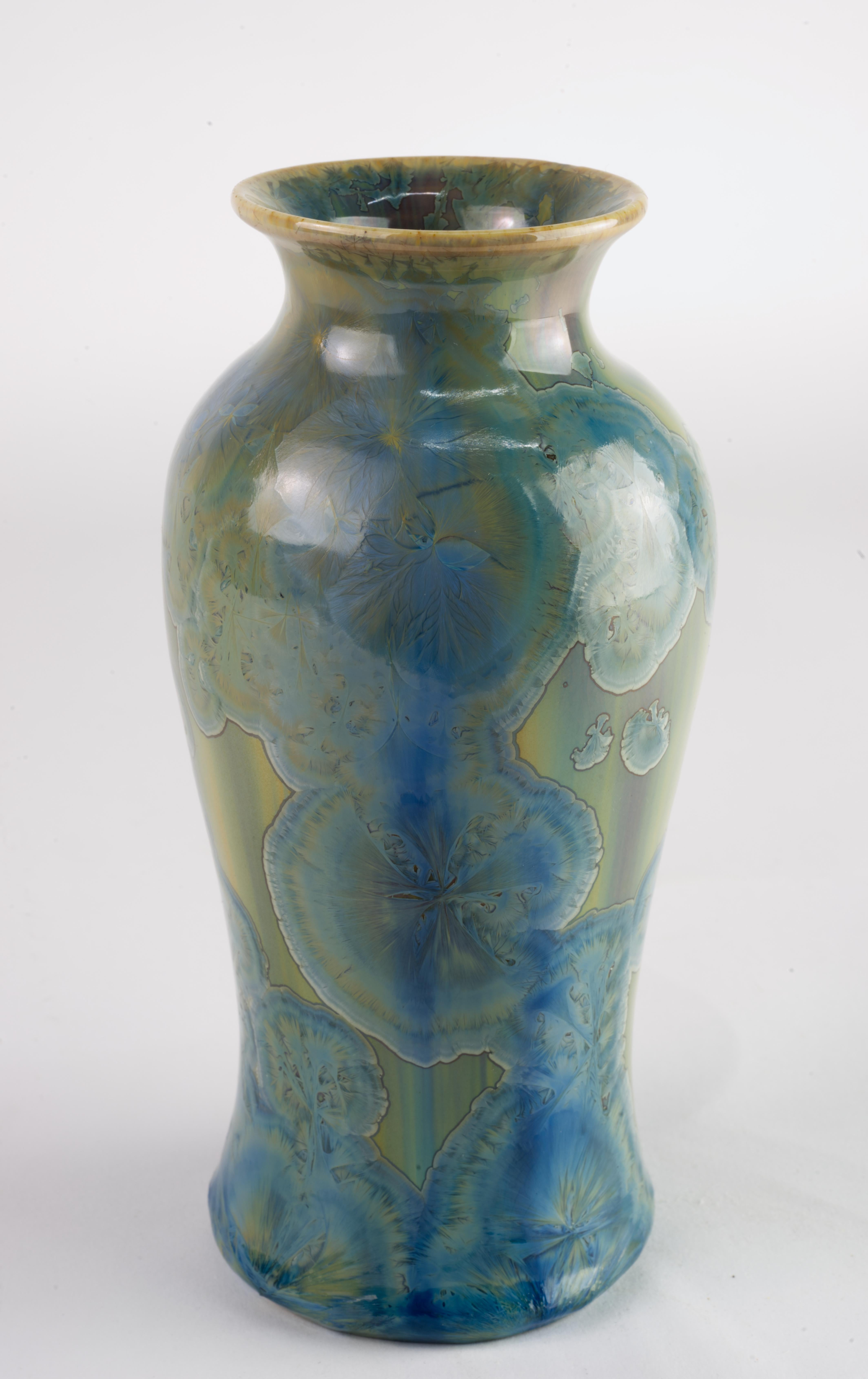 Vase à glaçure cristalline Leslie Ehrlich signé Art Pottery  en vente 3