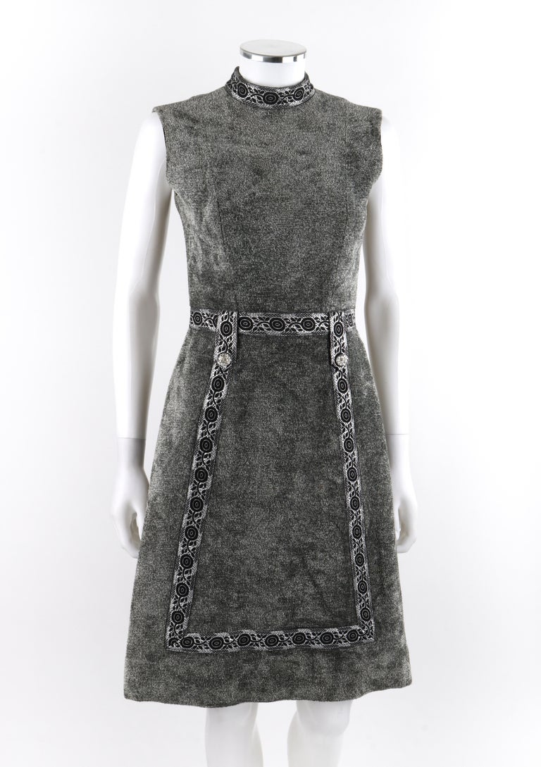 LESLIE FAY Original c.1960 s Gray Silver Mock Neck Sleeveless Mod A line Dress For Sale at 1stDibs leslie fay dresses leslie fay evening dresses leslie fay original dress