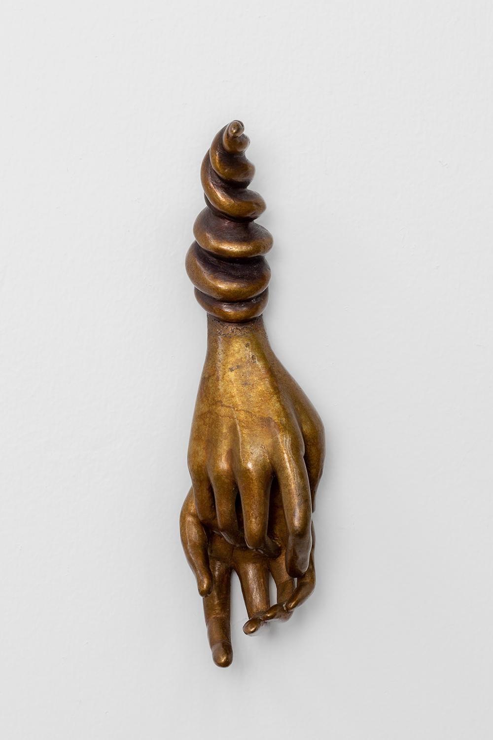 Leslie Fry, Untitled (Cuffed 5), bronze fantastical sculptures of female hands For Sale 1