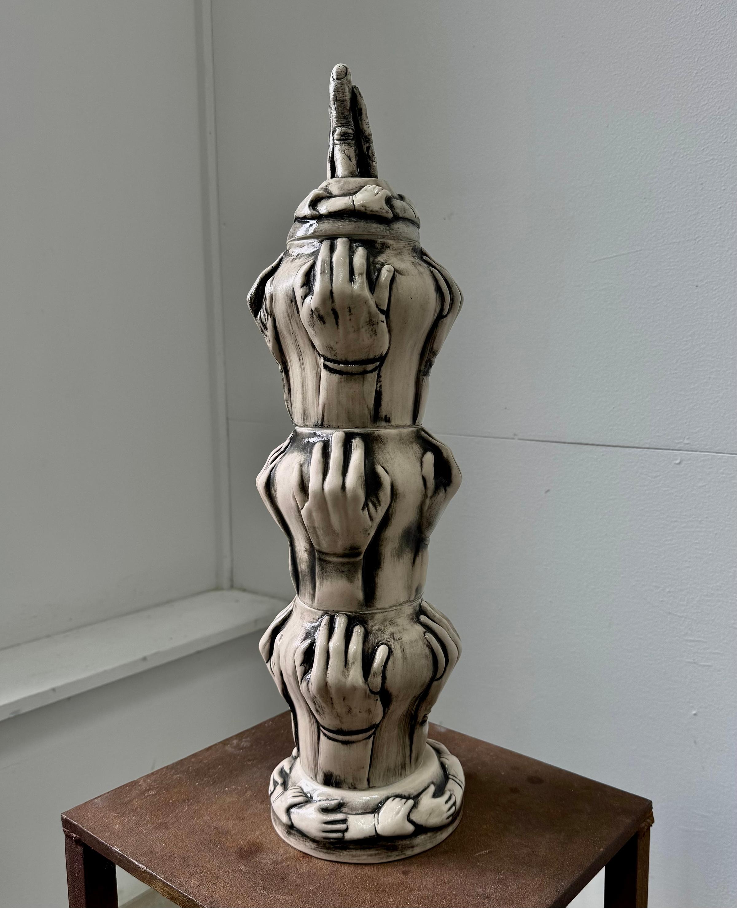 Leslie Fry_Held_2014_glazed vitreous china, pigment_Feminist Figurative_Kohler For Sale 2