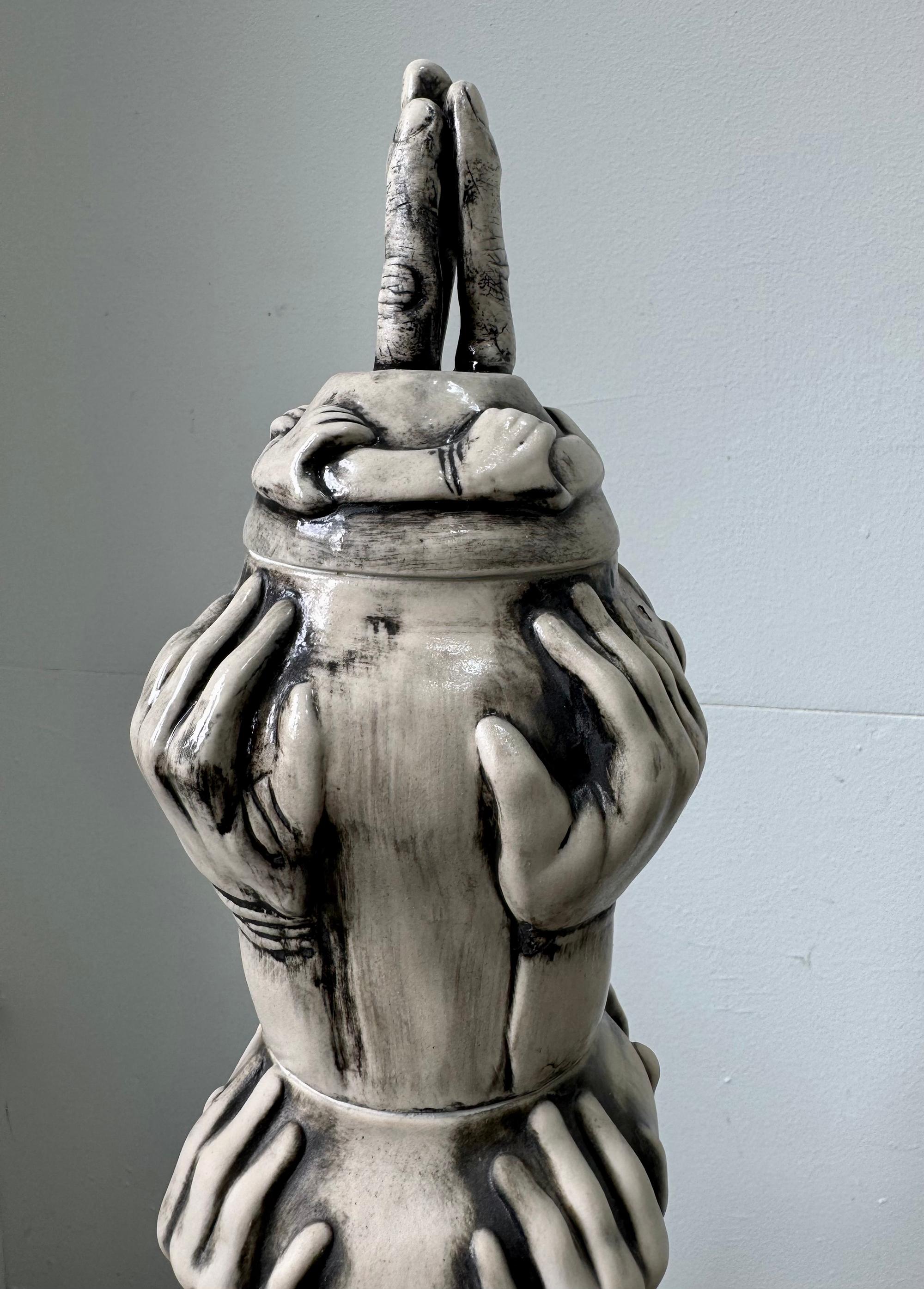 Leslie Fry_Held_2014_glazed vitreous china, pigment_Feminist Figurative_Kohler For Sale 3